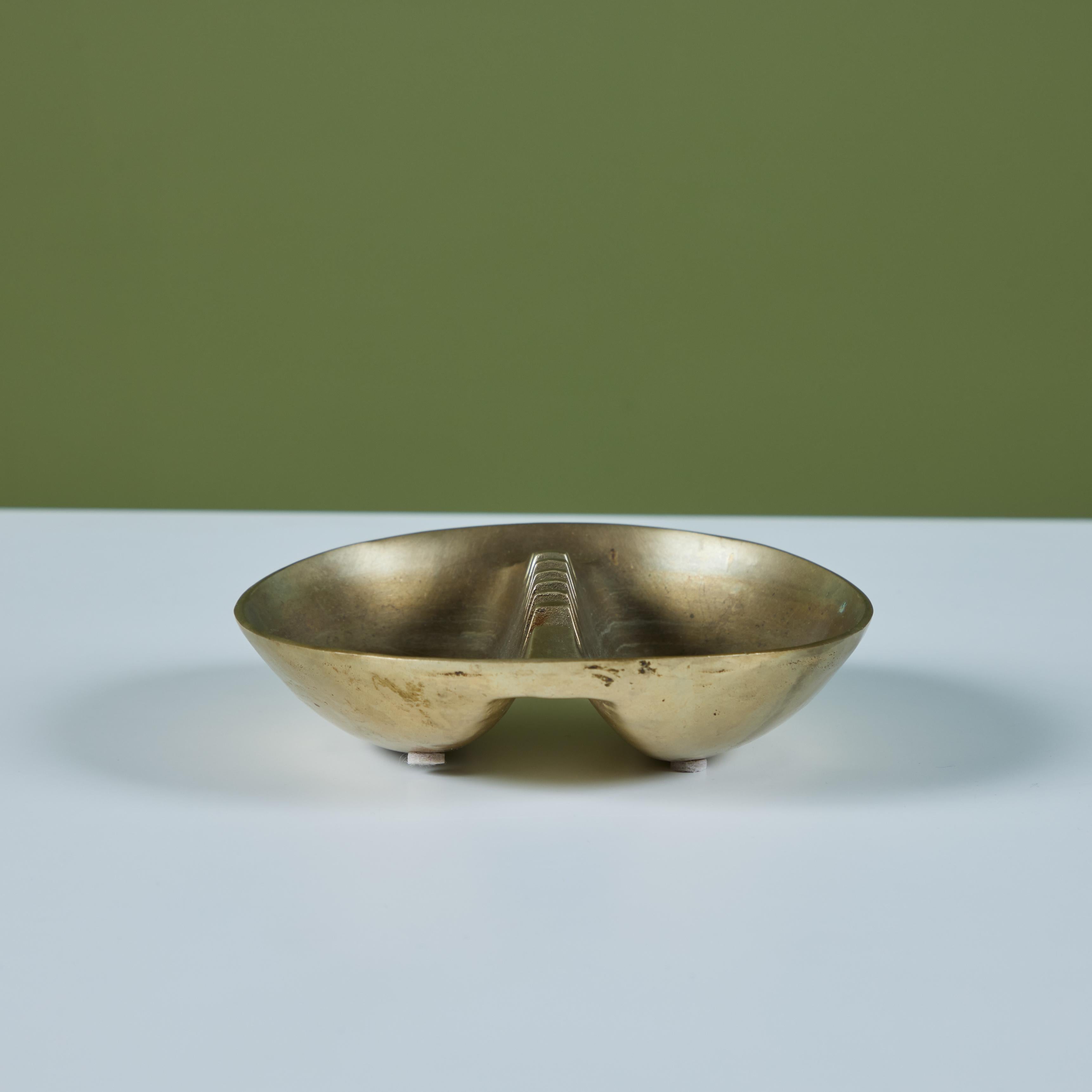20th Century Solid Brass Ashtray For Sale