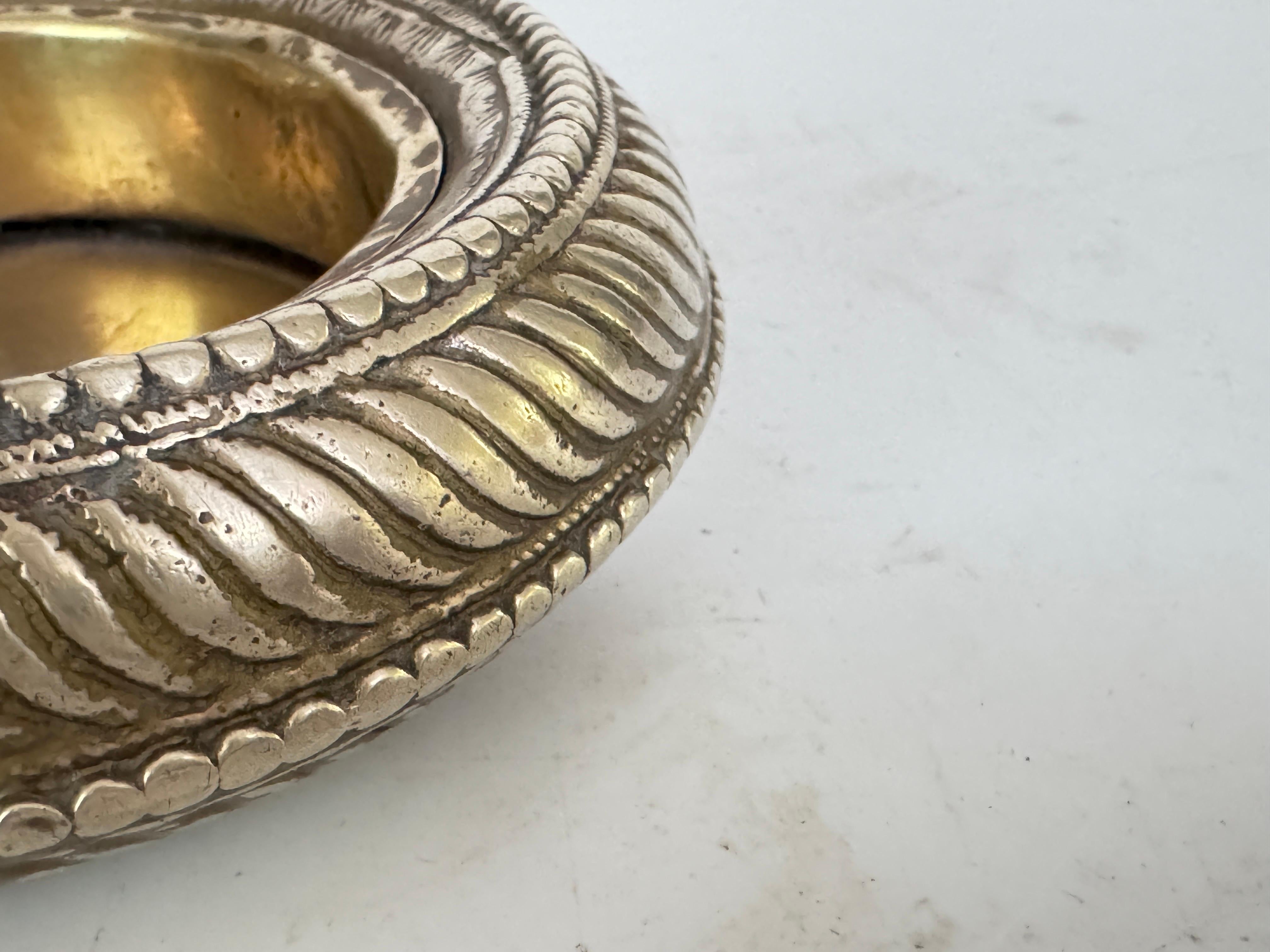  Solid Brass Ashtray Old Patina France 1960 Gold Color For Sale 4