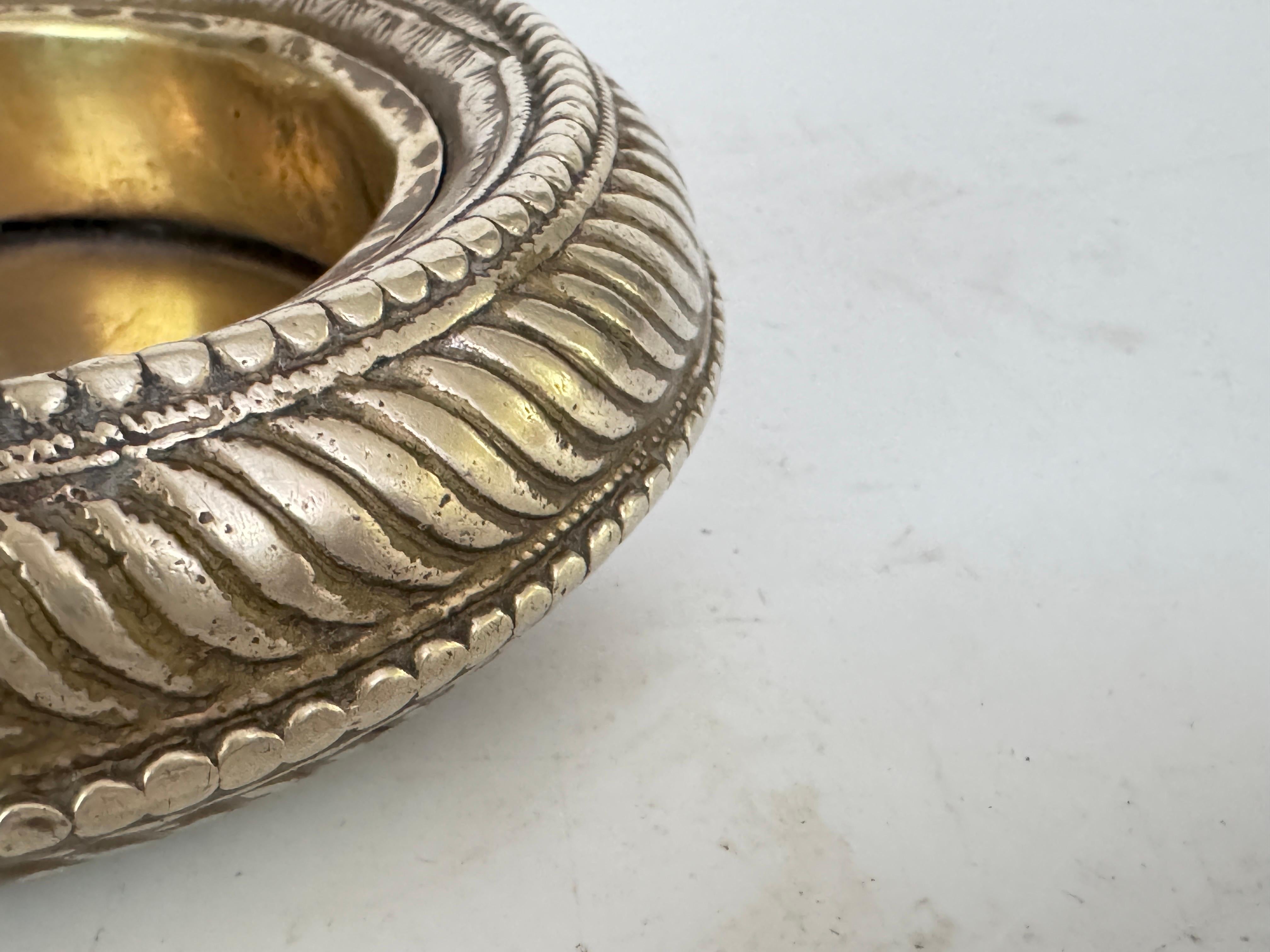 Solid Brass Ashtray Old Patina France 1960 Gold Color For Sale 4