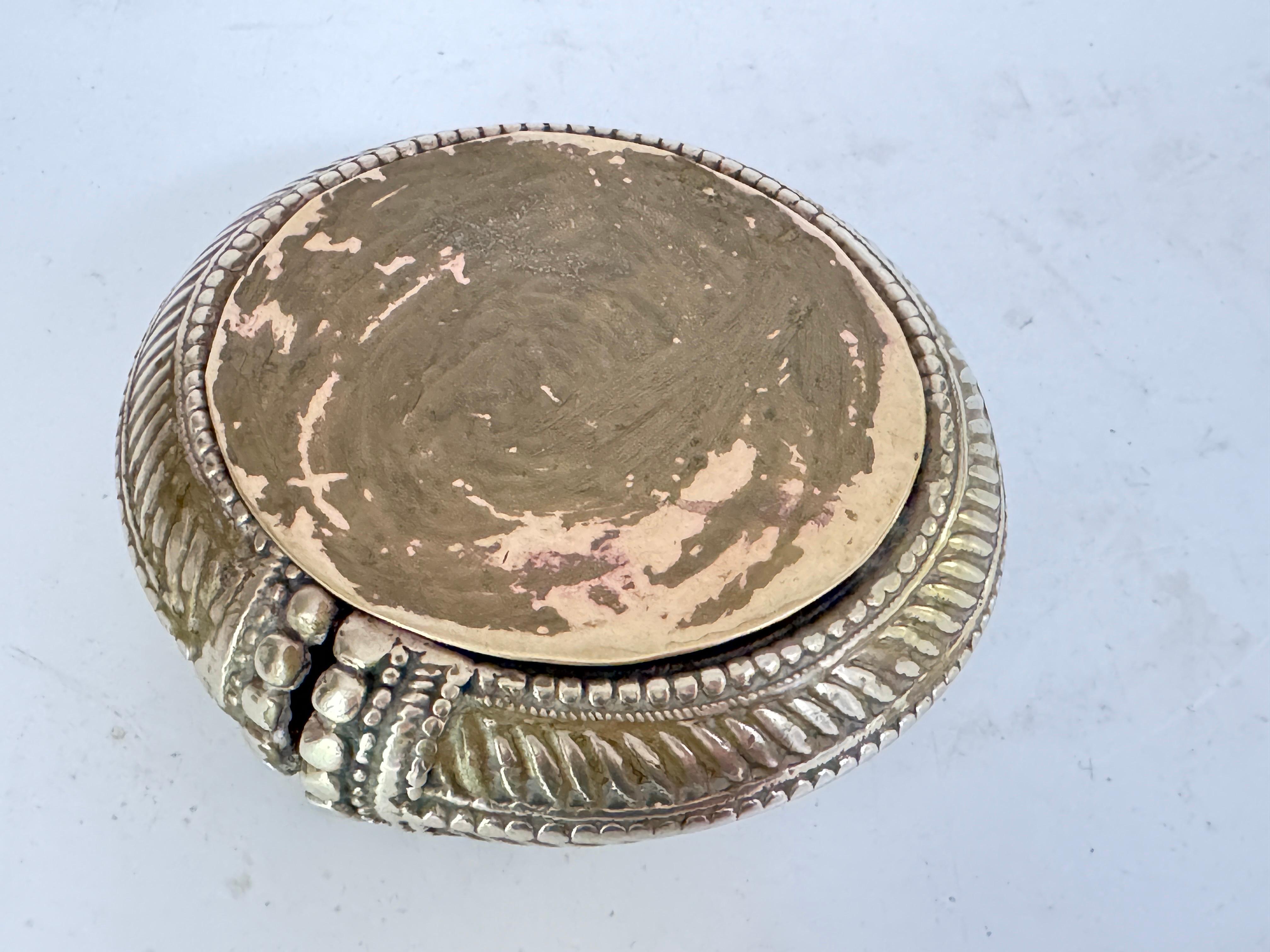  Solid Brass Ashtray Old Patina France 1960 Gold Color For Sale 2