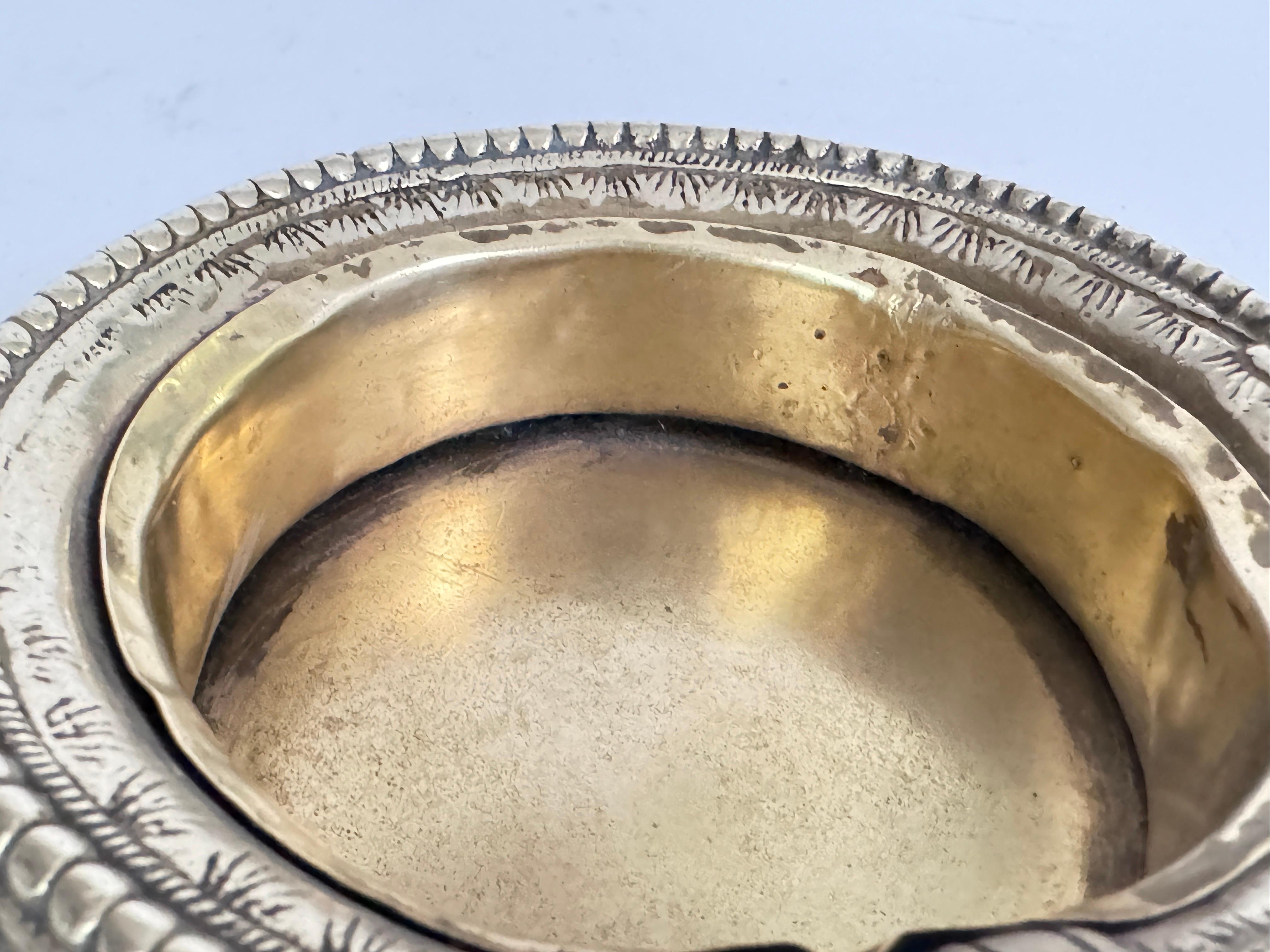 Solid Brass Ashtray Old Patina France 1960 Gold Color For Sale 3
