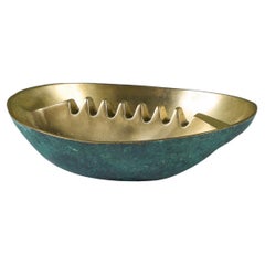 Solid Brass Ashtray with Verdigris