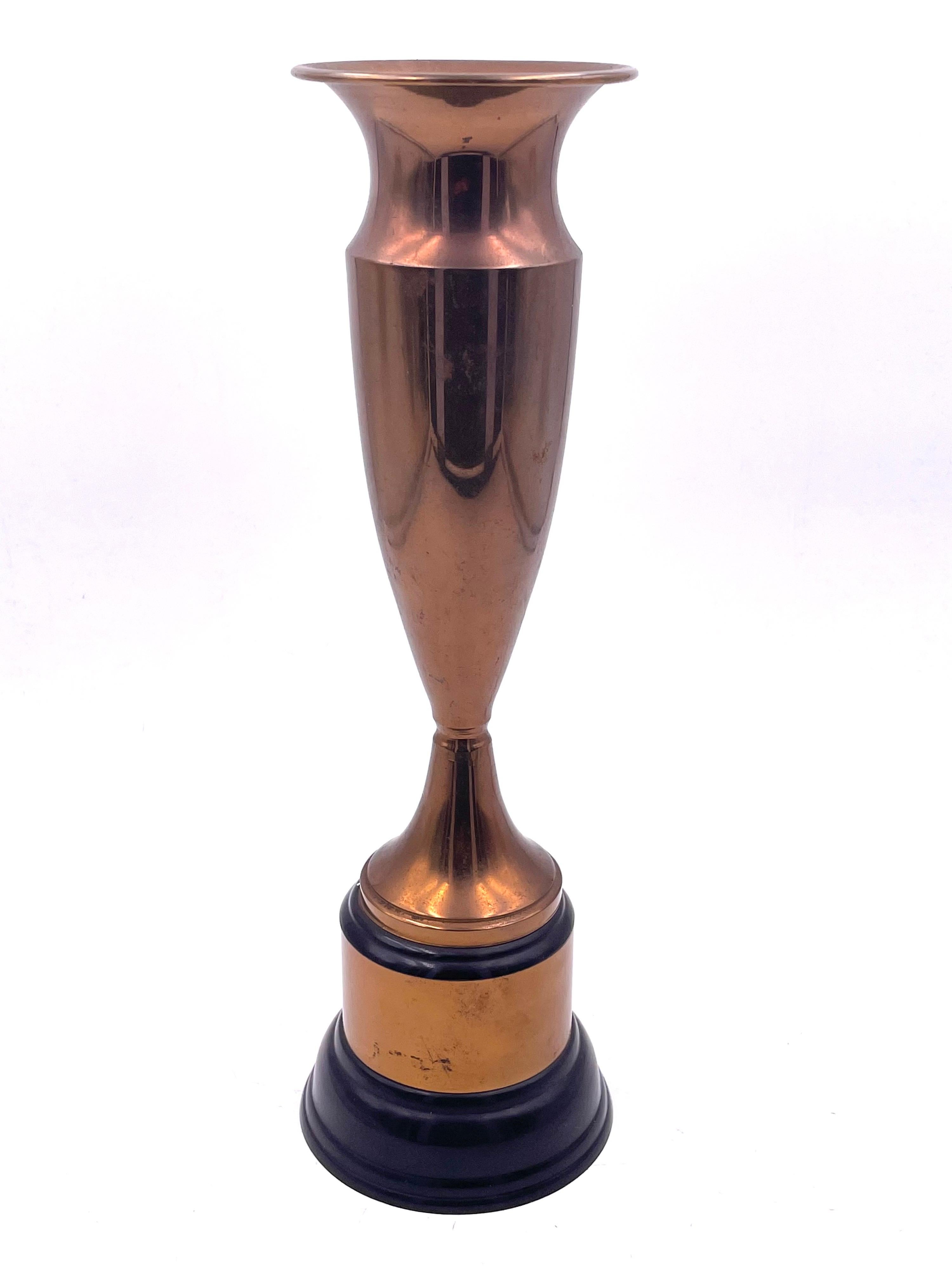 Art Deco Solid Brass & Bakelite Trophy Cup Engraved Logo Los Angeles Speedboat Assn 1938 For Sale