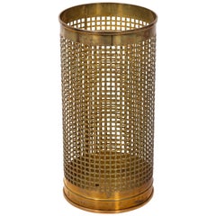 Solid Brass Basket Weave Umbrella Stand