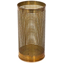 Solid Brass Basket Weave Umbrella Stand