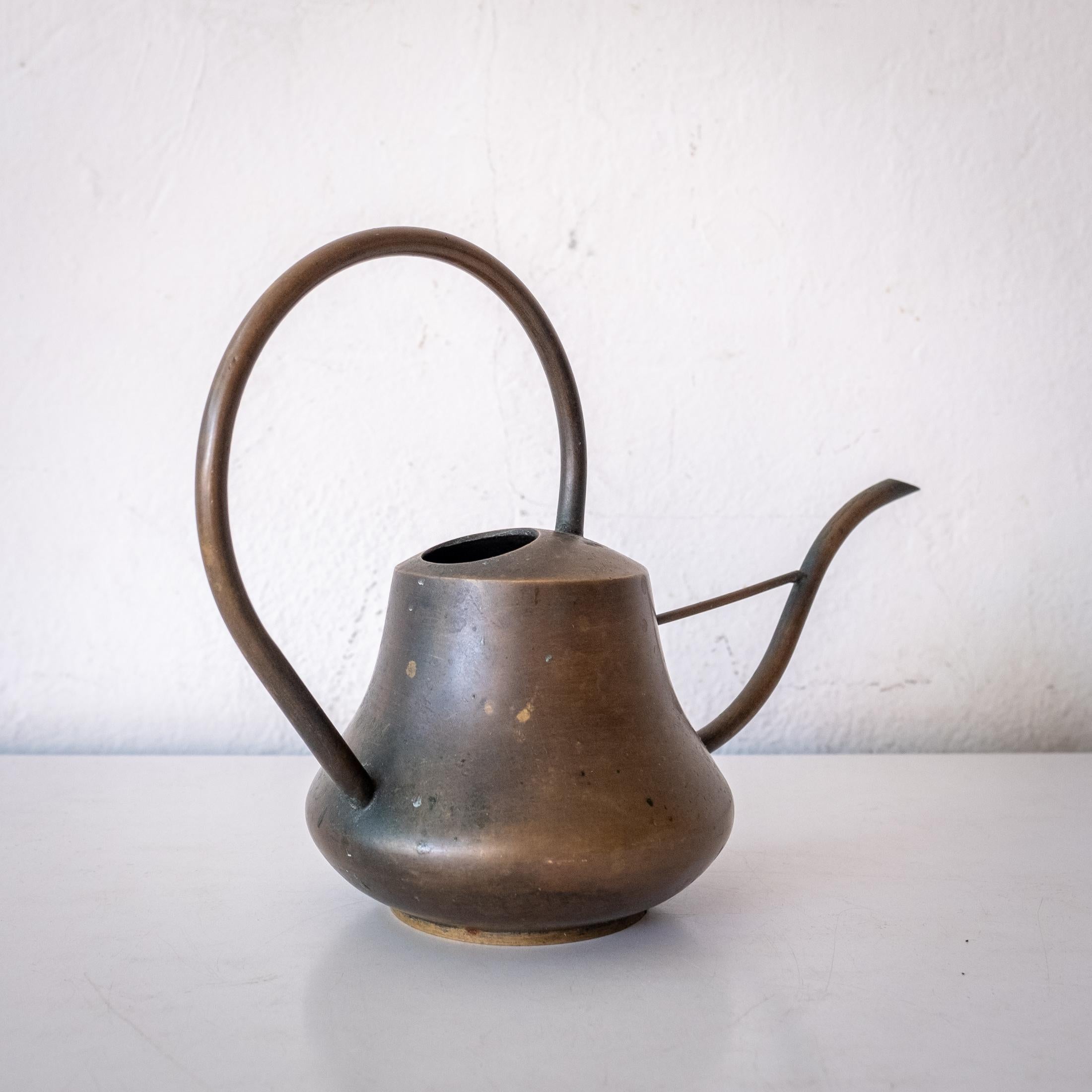 Mid-20th Century Solid Brass Bauhaus Watering Can Signed