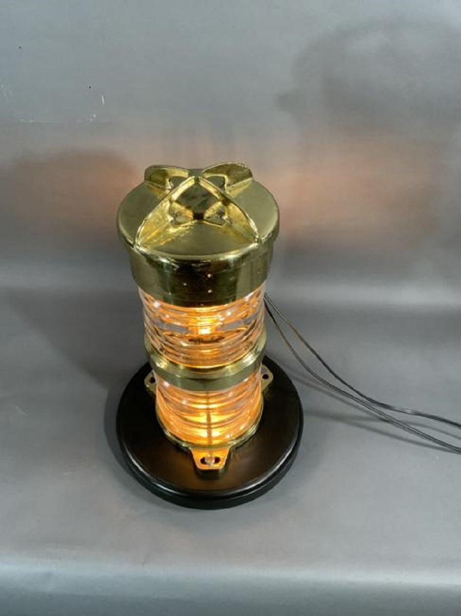Solid Brass Beacon Light In Good Condition For Sale In Norwell, MA
