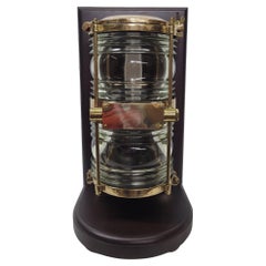 Solid Brass Beacon Light Mounted to a Wood Base