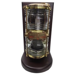 Solid Brass Beacon Light Mounted to a Wood Base