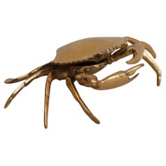 Solid Brass Blue Crab Ashtray