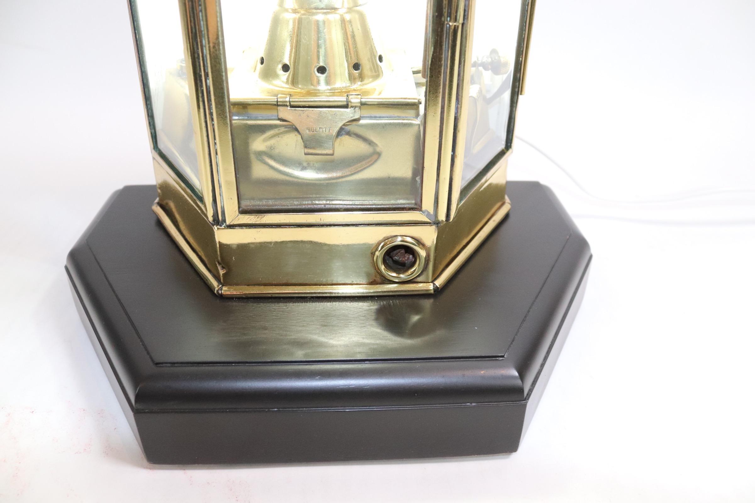 Solid Brass Boat Cabin Lantern by Bulpitt In Good Condition In Norwell, MA