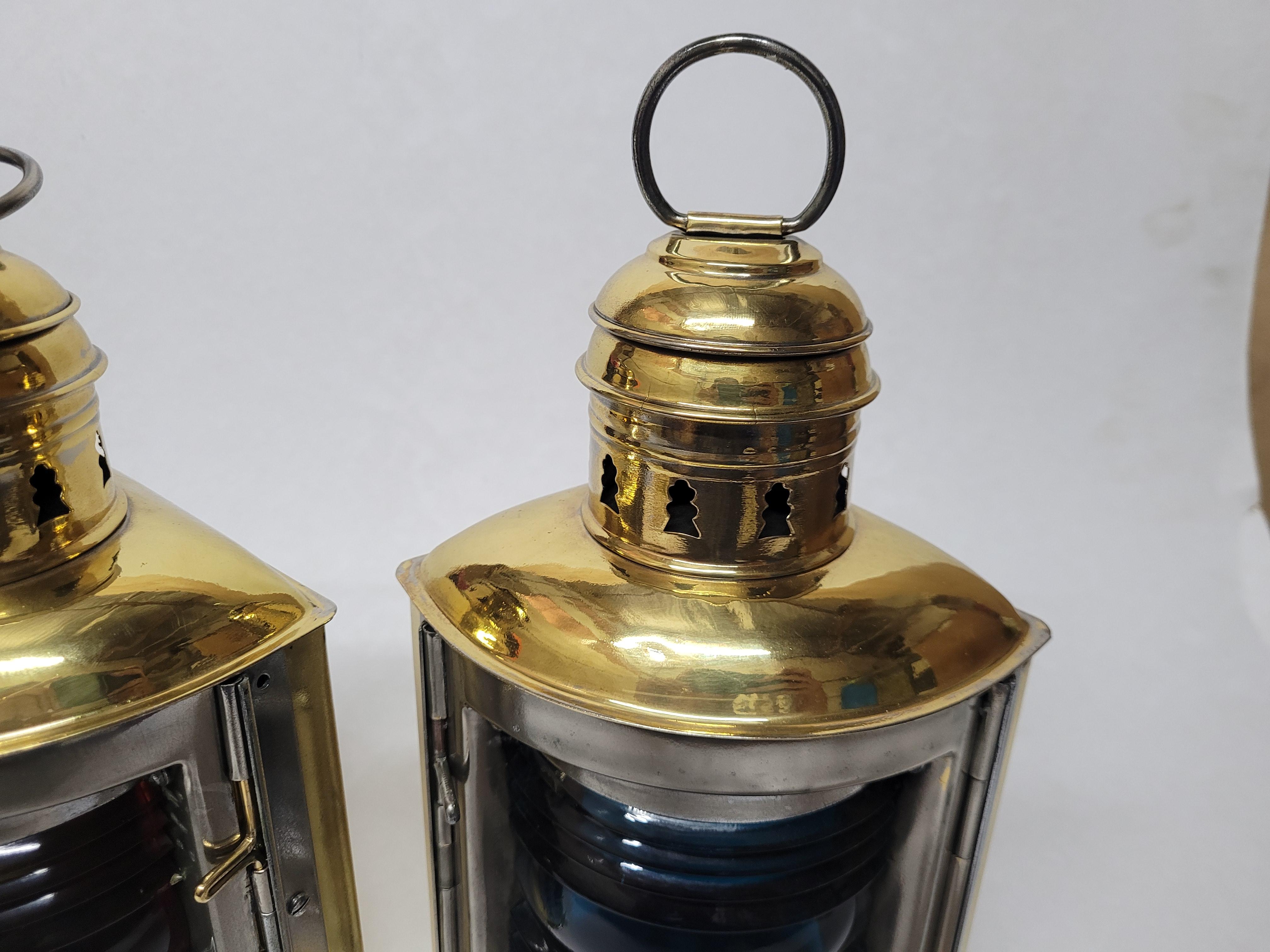 Solid Brass Boat Lanterns by Perko For Sale 5