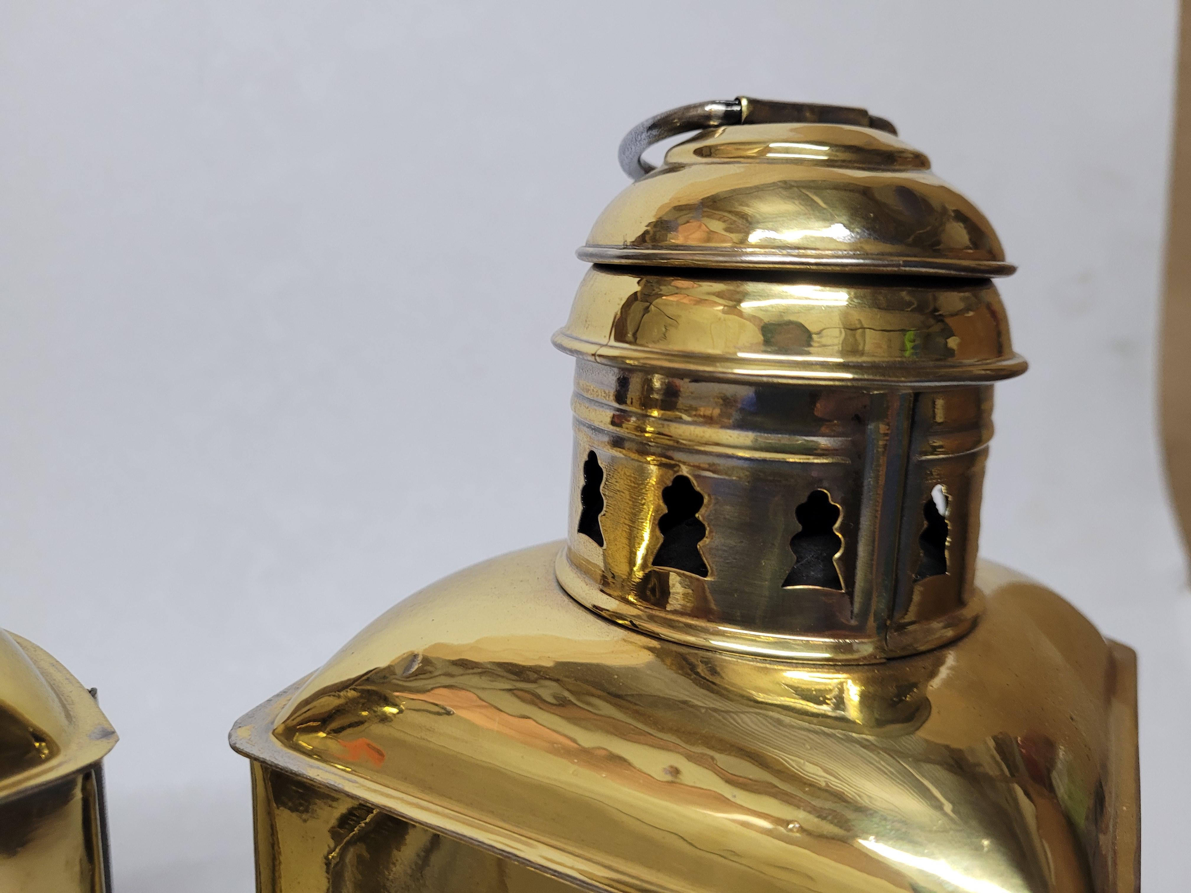 Solid Brass Boat Lanterns by Perko For Sale 10
