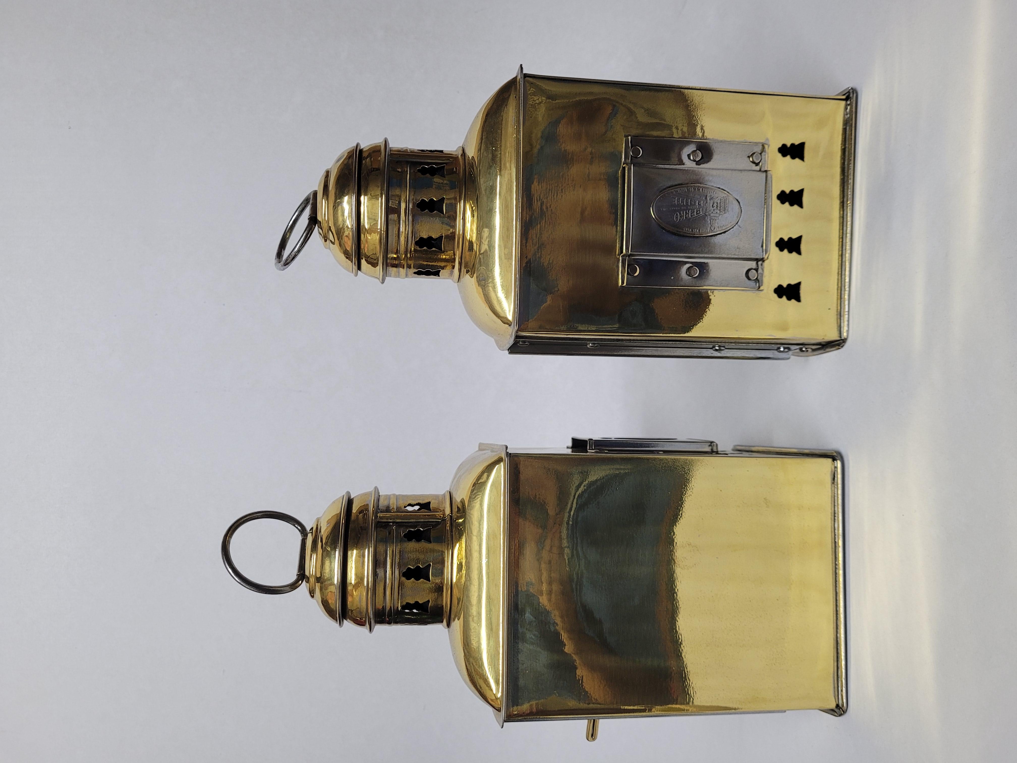 Solid Brass Boat Lanterns by Perko For Sale 1