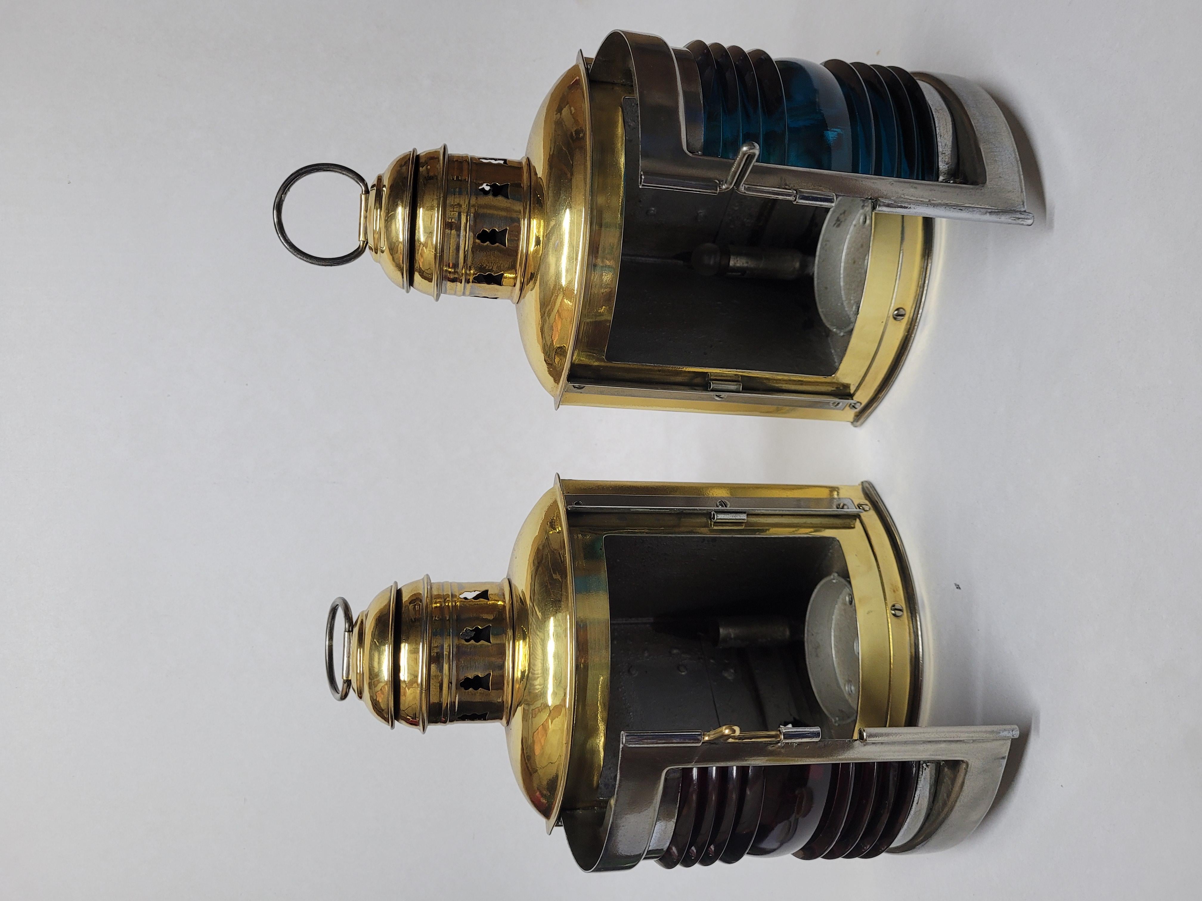 Solid Brass Boat Lanterns by Perko For Sale 3