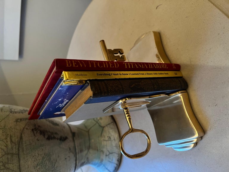 Solid Brass Bookends with a Skeleton Key Detail For Sale at 1stDibs