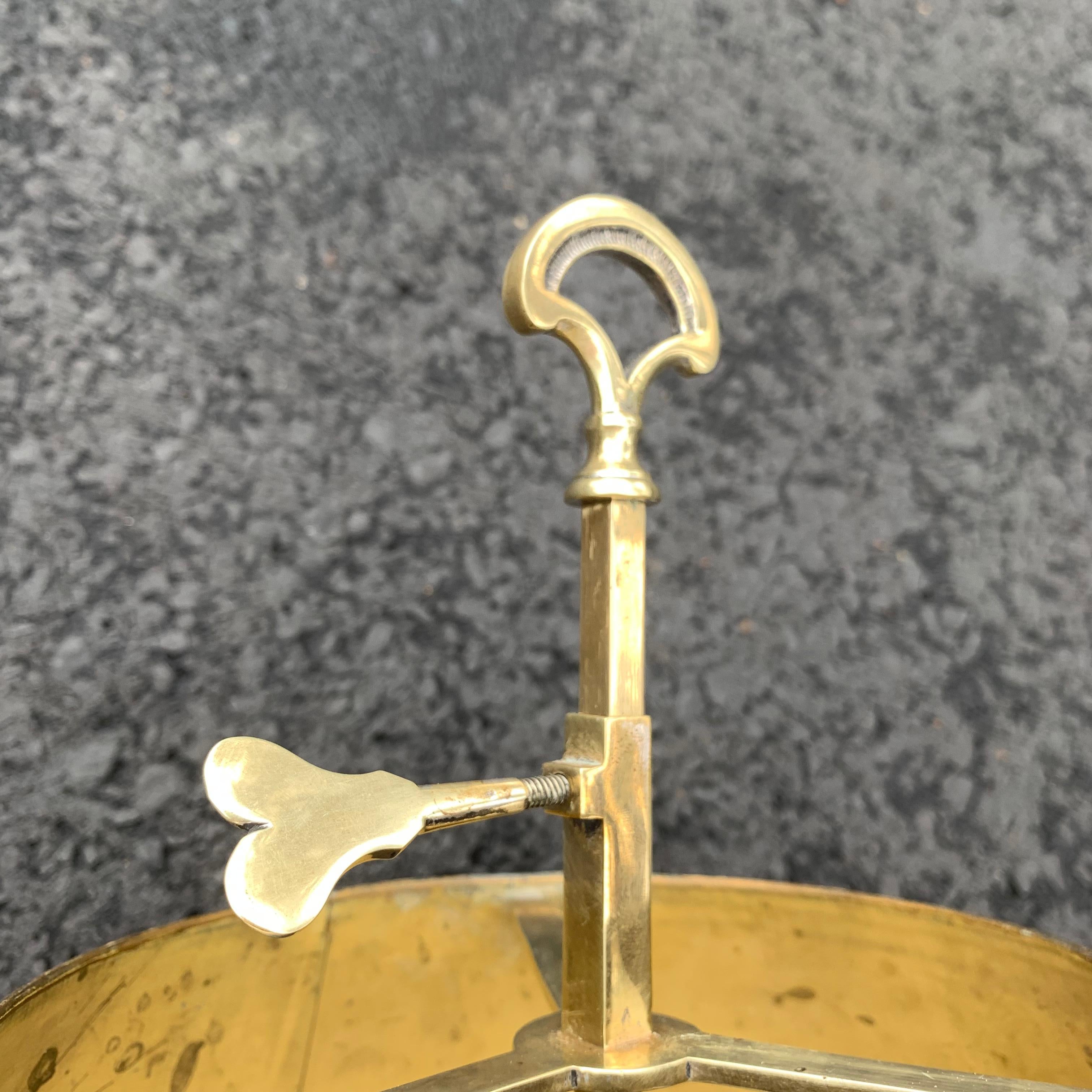 Solid Brass Bouillotte Lamp with Heart Decorated Lever In Good Condition For Sale In Haddonfield, NJ