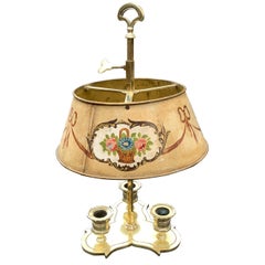 Solid Brass Bouillotte Lamp with Heart Decorated Lever