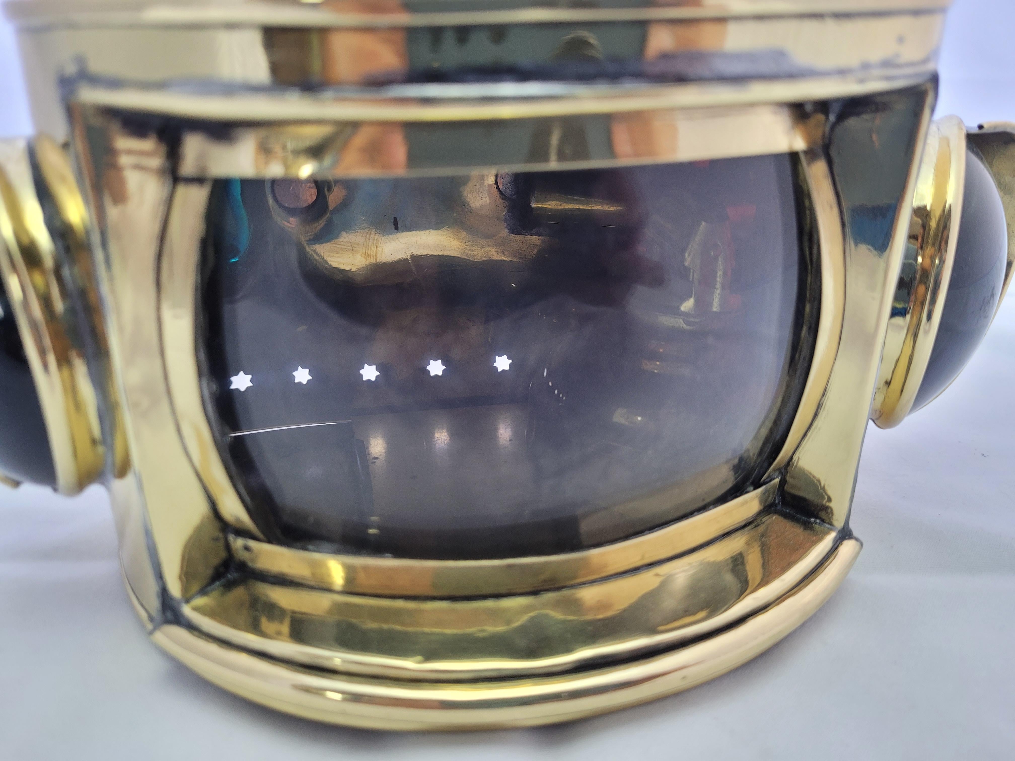 Solid Brass Bow Lantern from a Yacht For Sale 5
