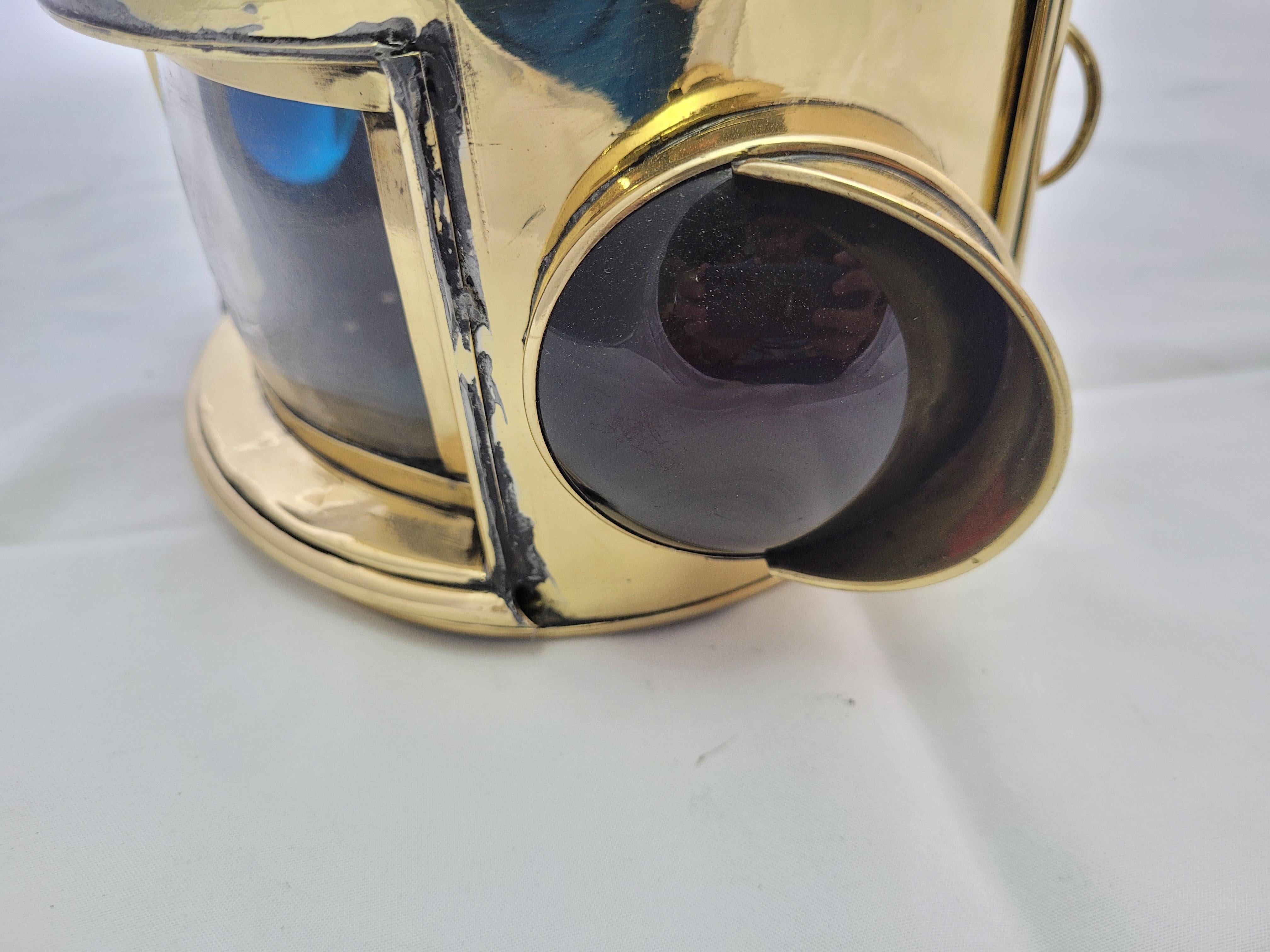 Solid Brass Bow Lantern from a Yacht For Sale 6