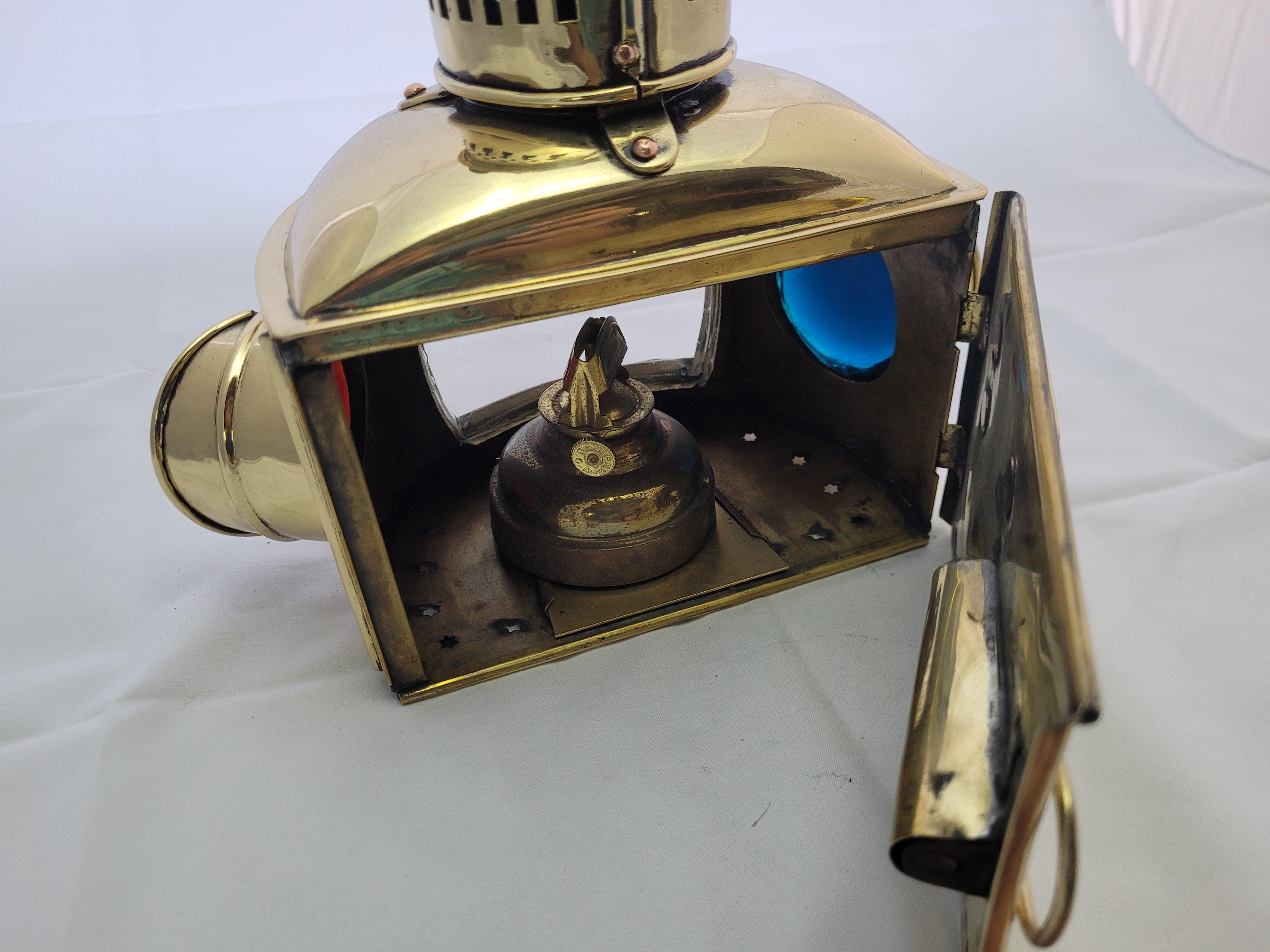 Solid Brass Bow Lantern from a Yacht For Sale 7