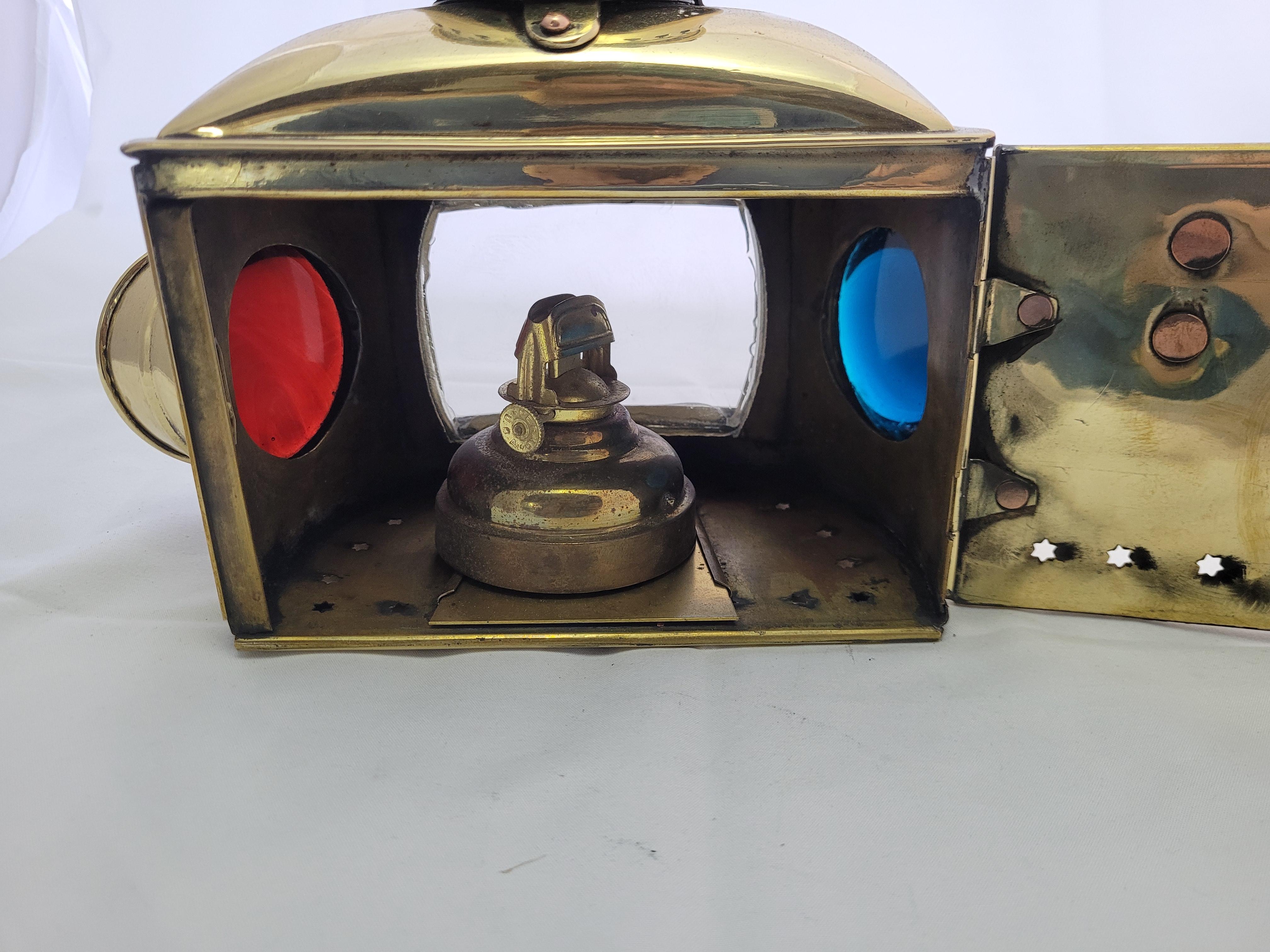 Solid Brass Bow Lantern from a Yacht For Sale 8