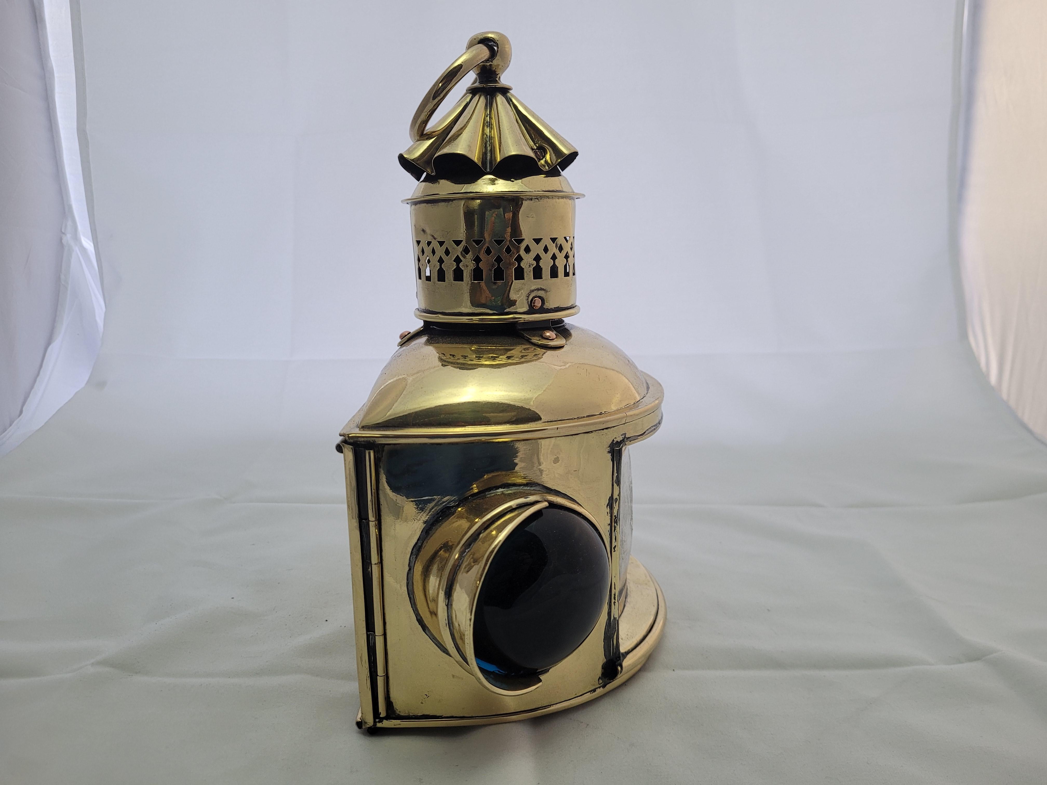 Solid Brass Bow Lantern from a Yacht For Sale 1
