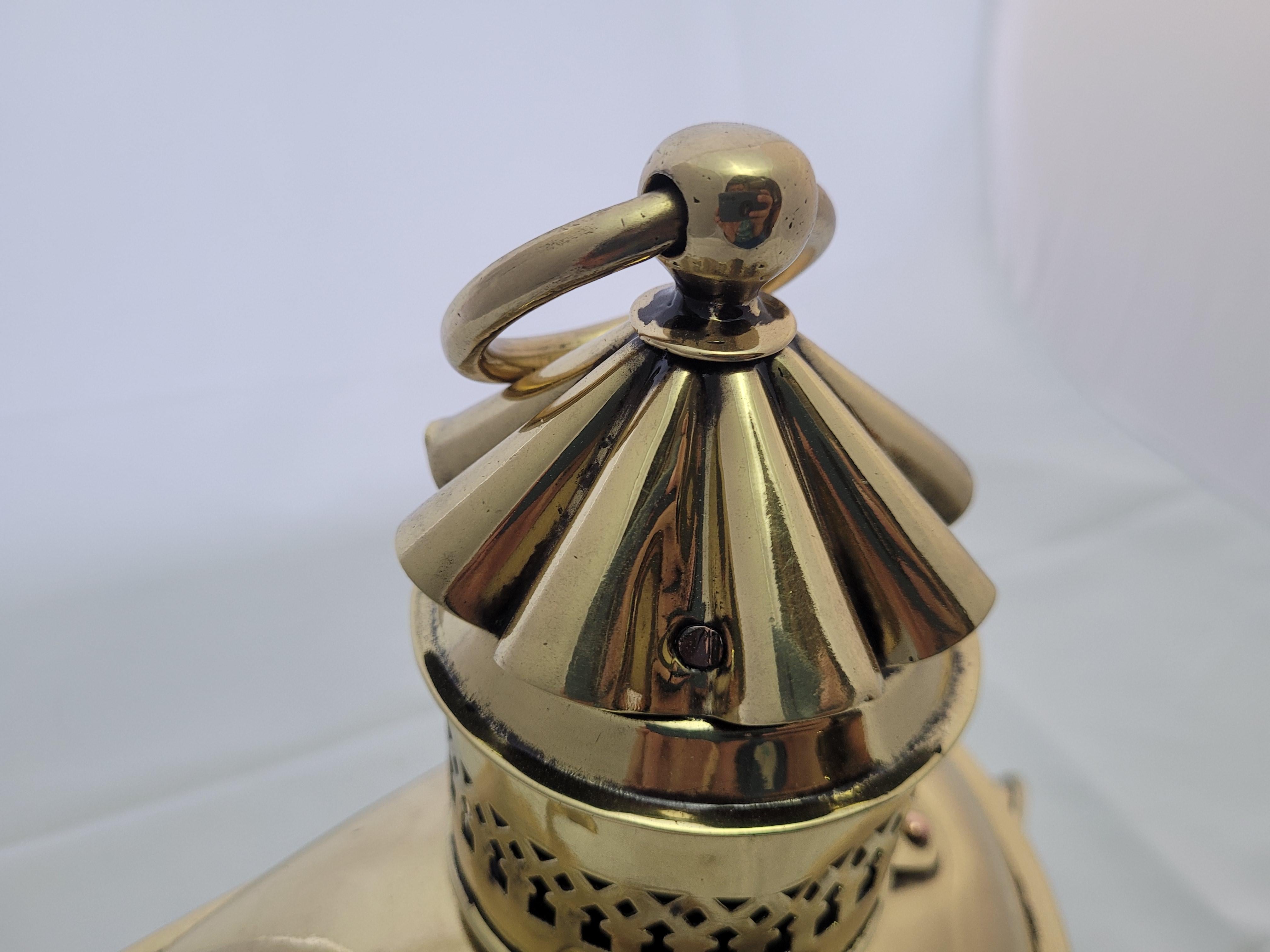 Solid Brass Bow Lantern from a Yacht For Sale 2