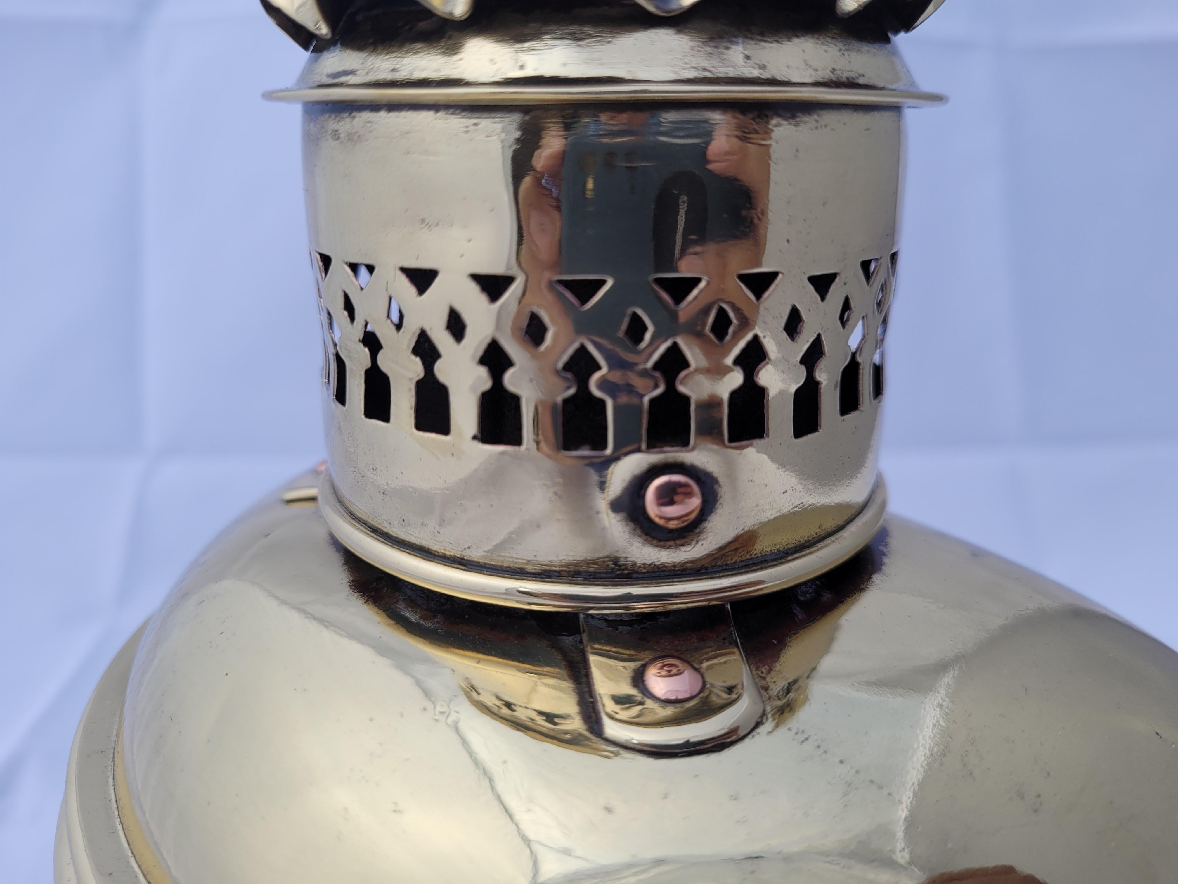 Solid Brass Bow Lantern from a Yacht For Sale 4