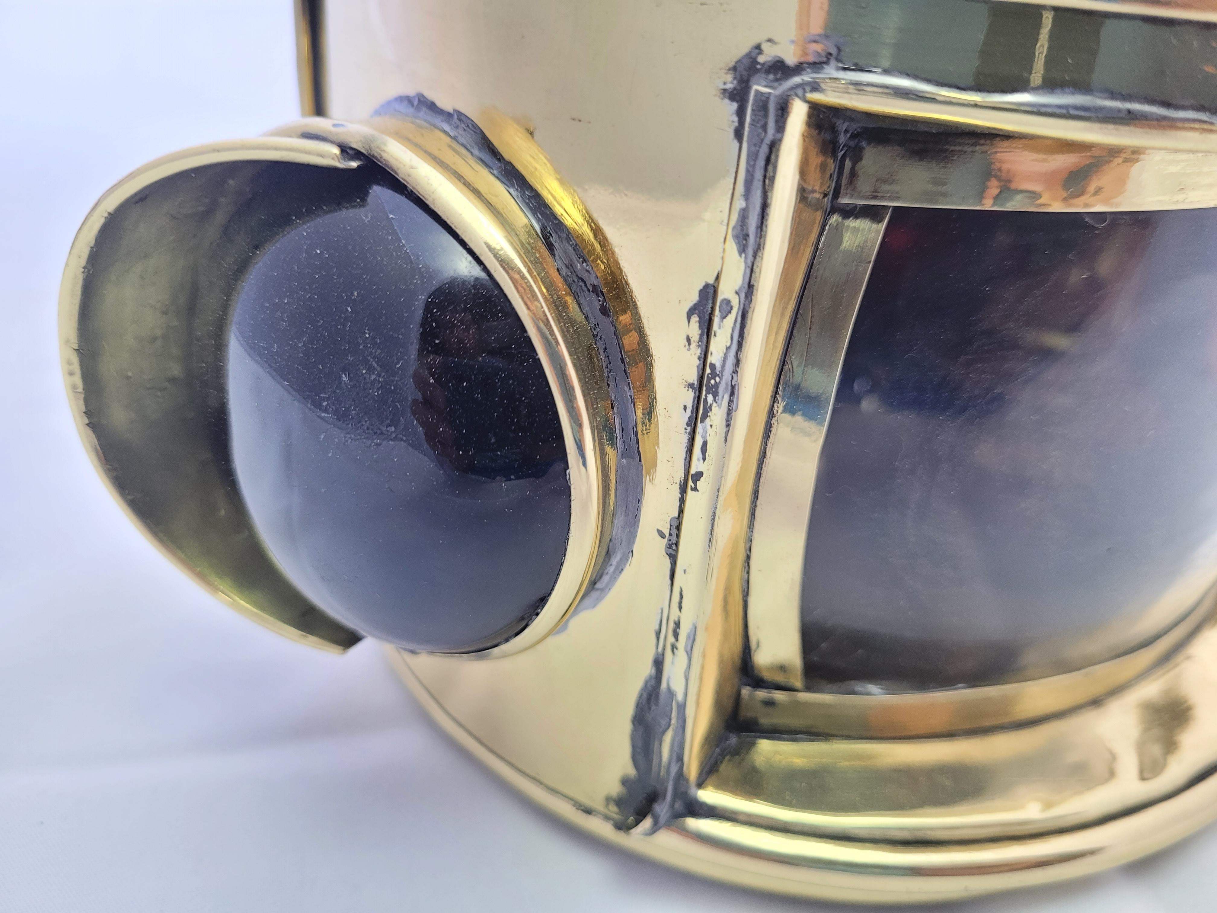 Solid Brass Bow Lantern from a Yacht For Sale 4