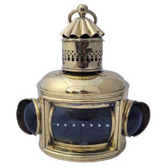 Vintage Solid Brass Bow Lantern from a Yacht
