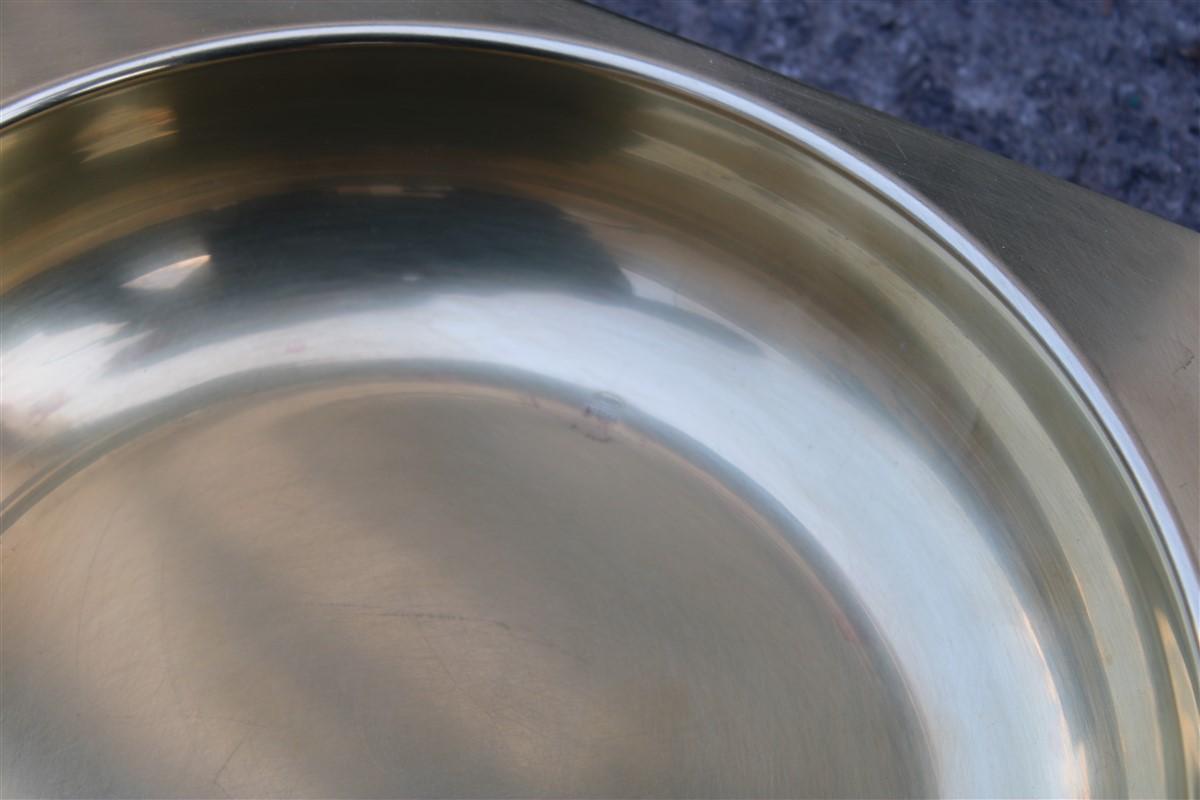 Mid-Century Modern Solid Brass Bowl Italian Design Ovoid Gold, 1970 For Sale