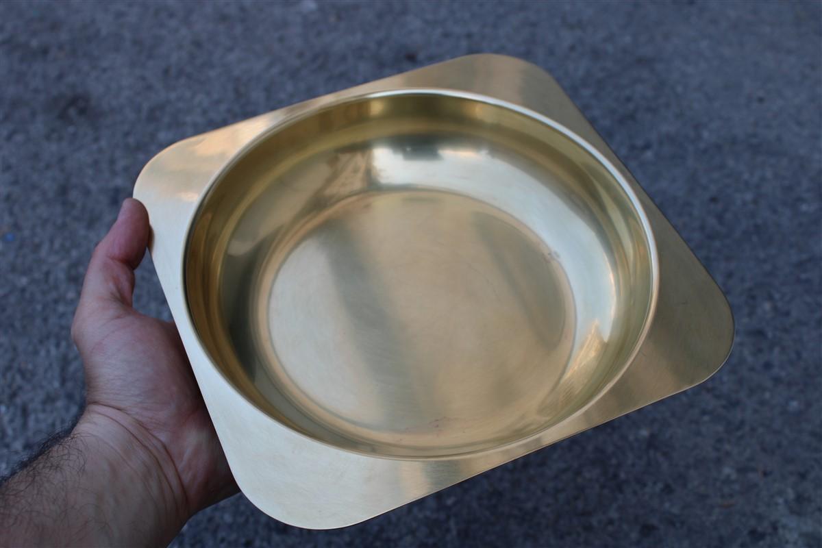 Late 20th Century Solid Brass Bowl Italian Design Ovoid Gold, 1970 For Sale