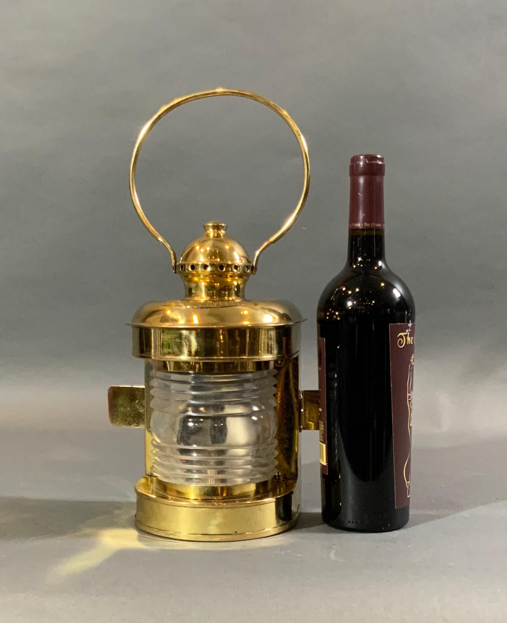 Solid Brass Bowlight Boat Lantern In Excellent Condition For Sale In Norwell, MA