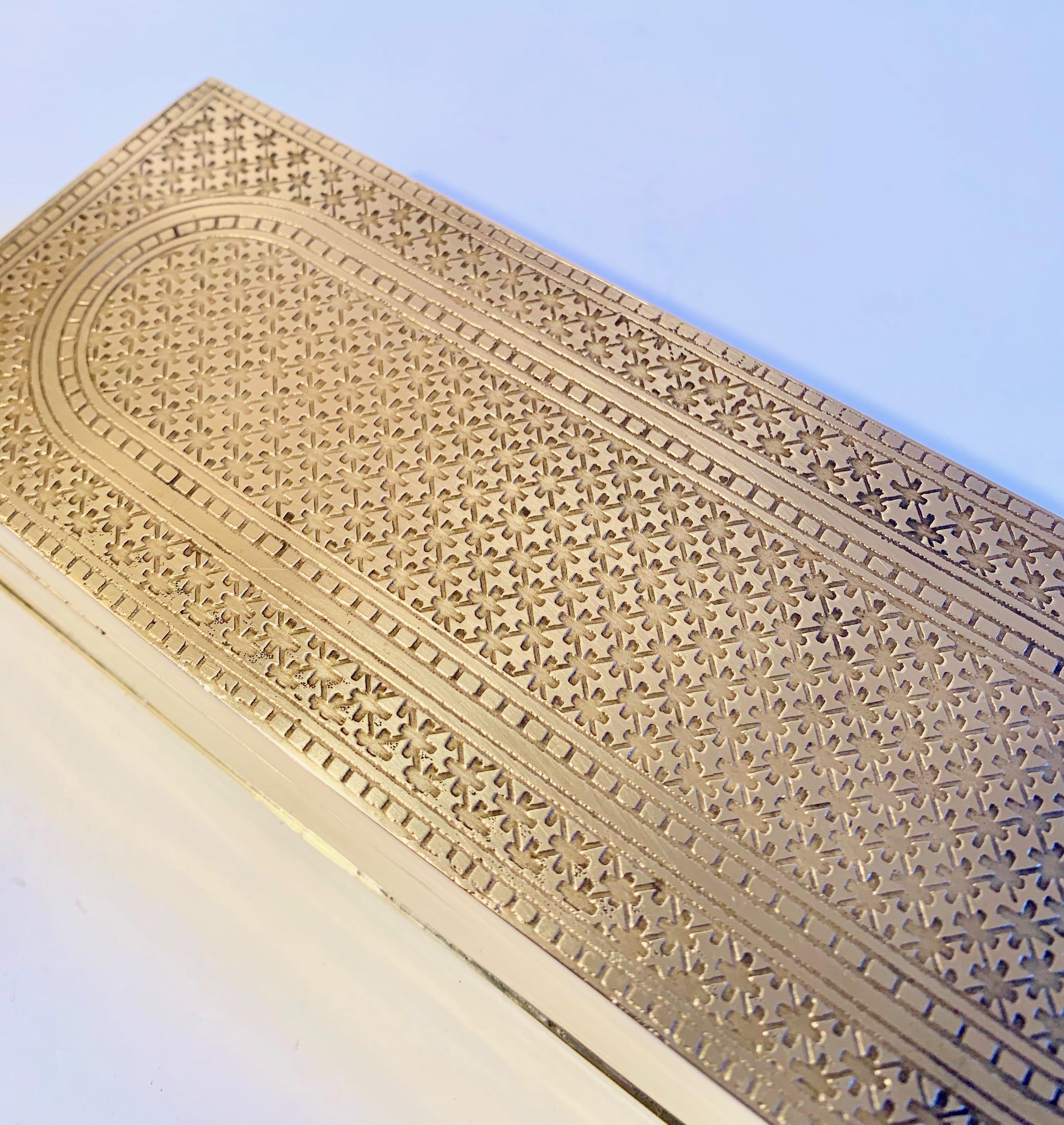 Solid Brass Box with Intricate Design In Good Condition In Los Angeles, CA