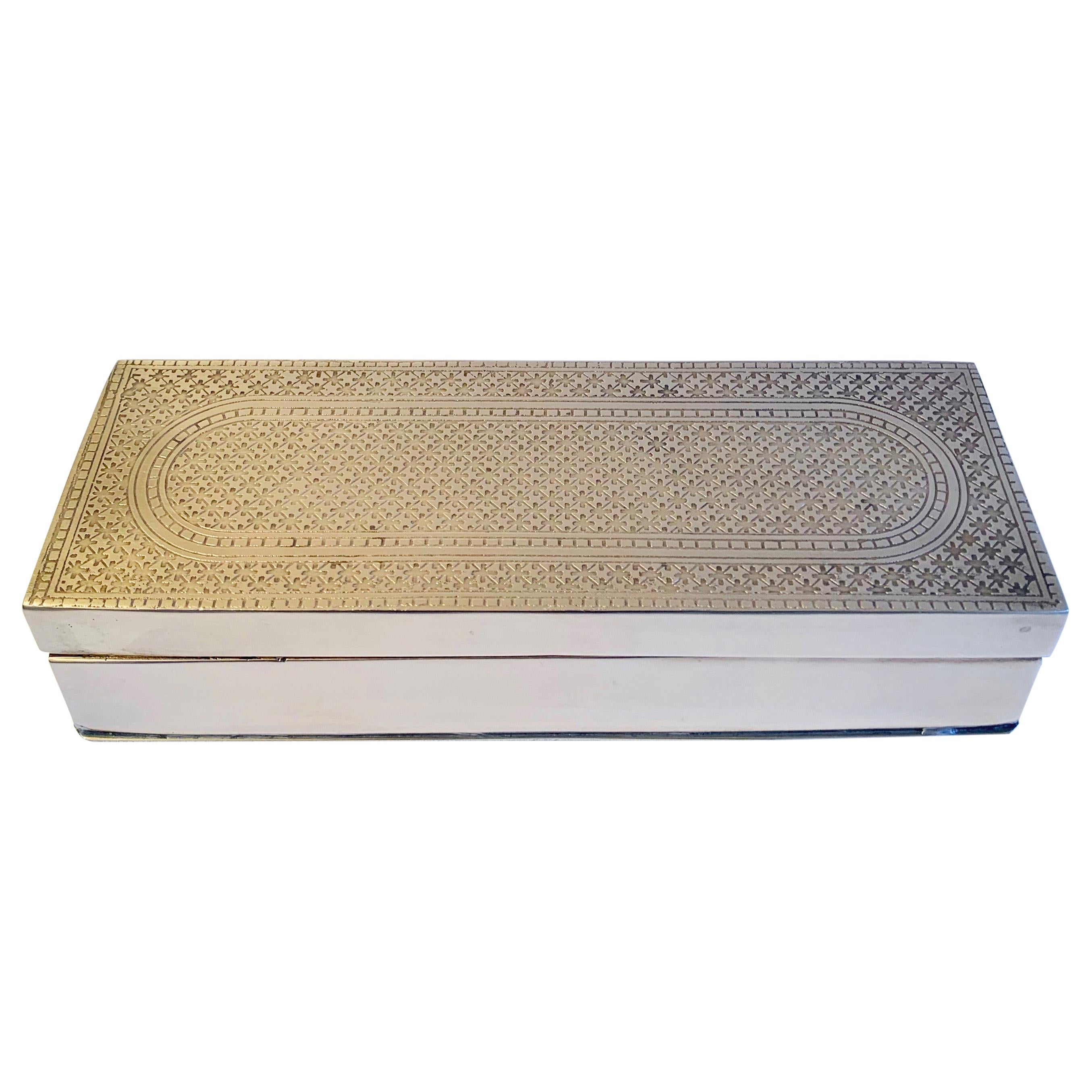 Solid Brass Box with Intricate Design