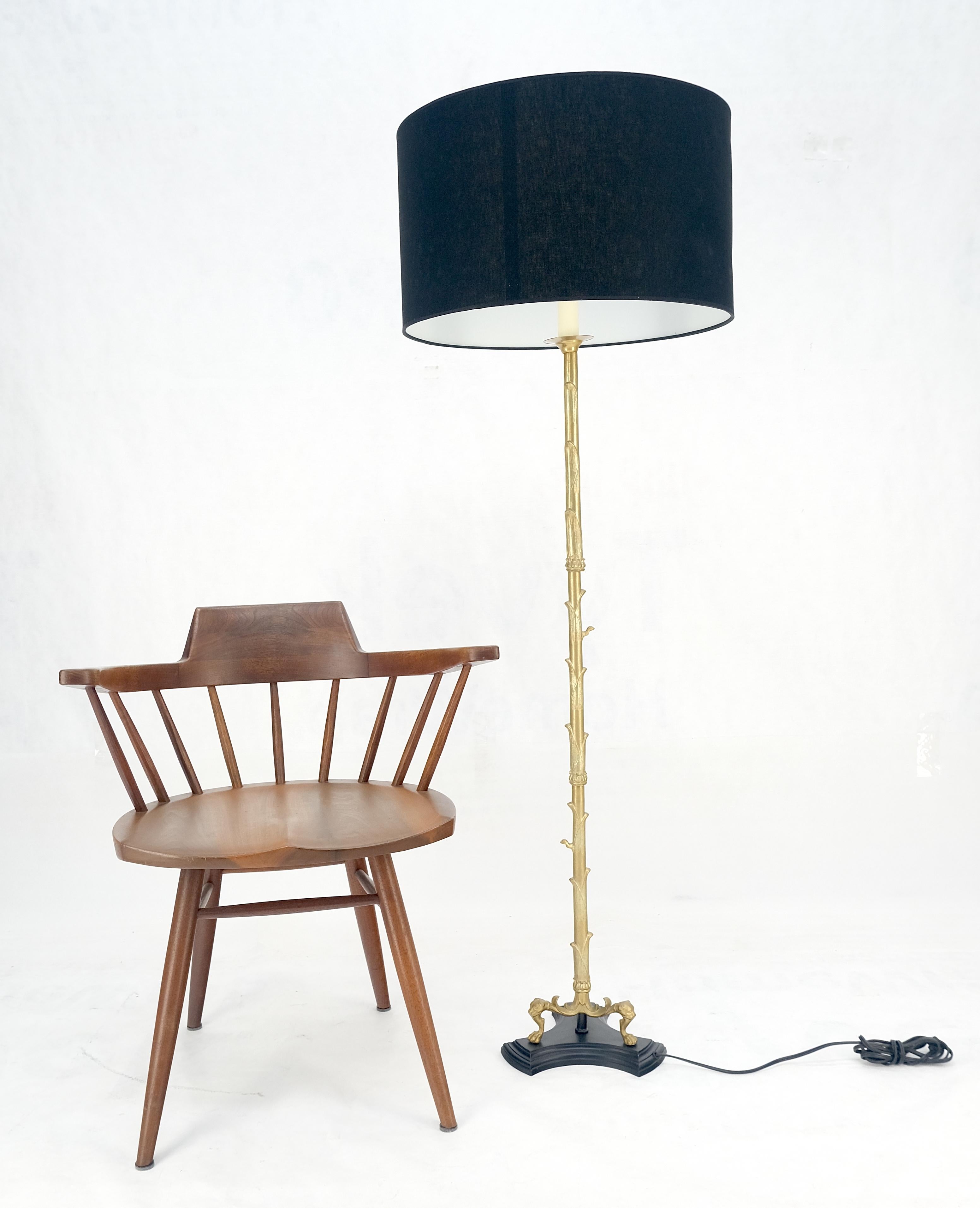 Lampadaire en laiton massif Bronze Faux Twig Tripod Claw Feet Base Super Fine Quality en vente 6
