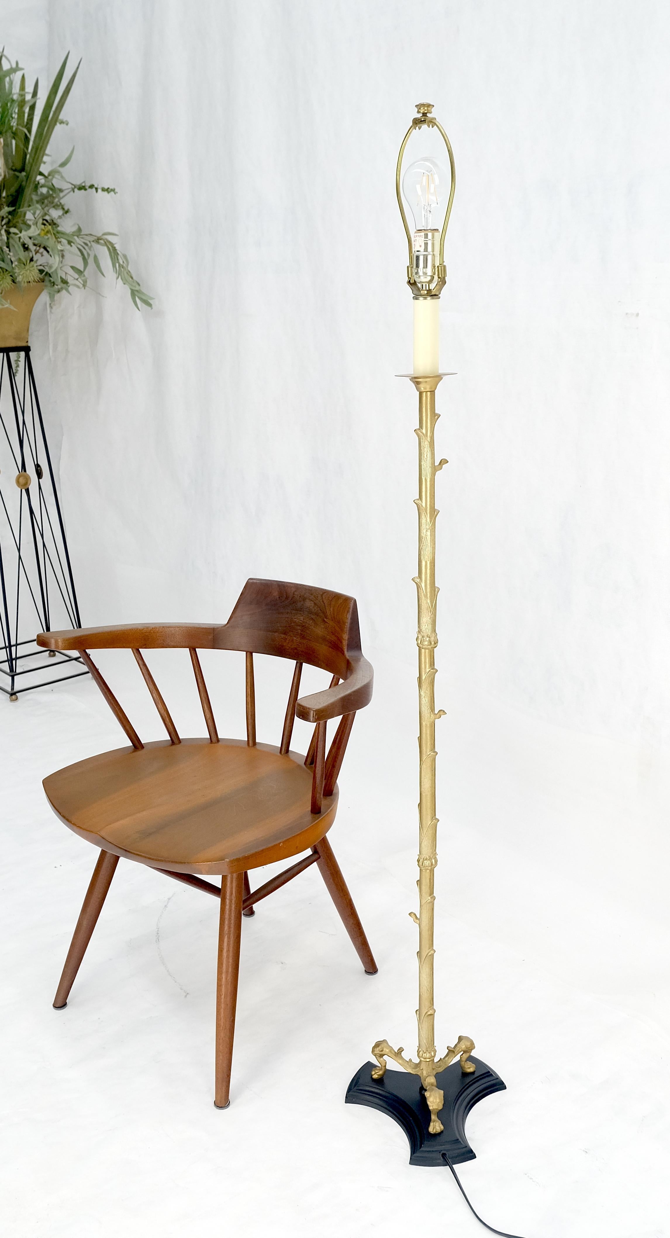 Lampadaire en laiton massif Bronze Faux Twig Tripod Claw Feet Base Super Fine Quality en vente 7
