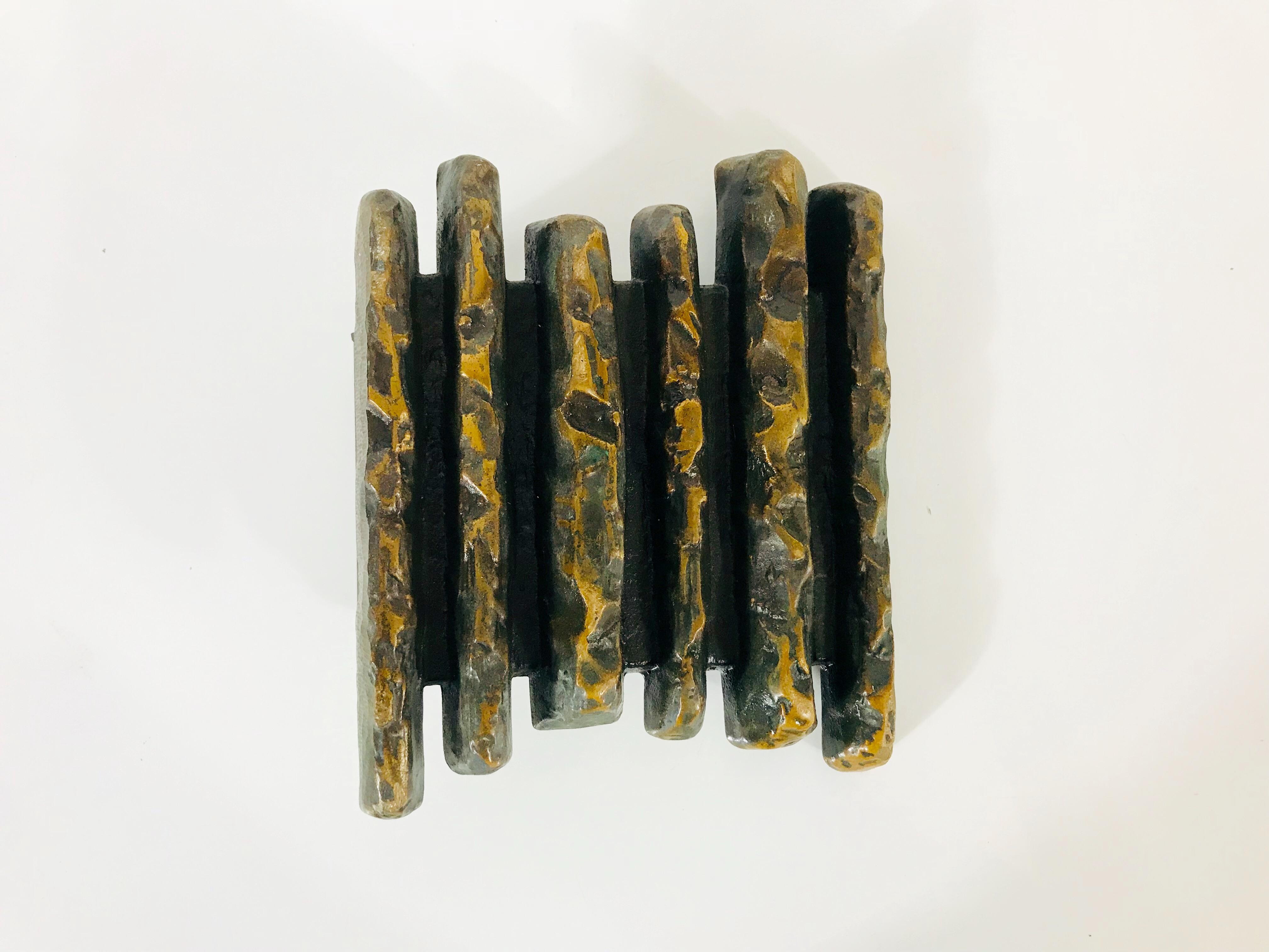 Solid Brass Brutalist Design Door Handle, Germany, 1960 In Good Condition In Hagenbach, DE