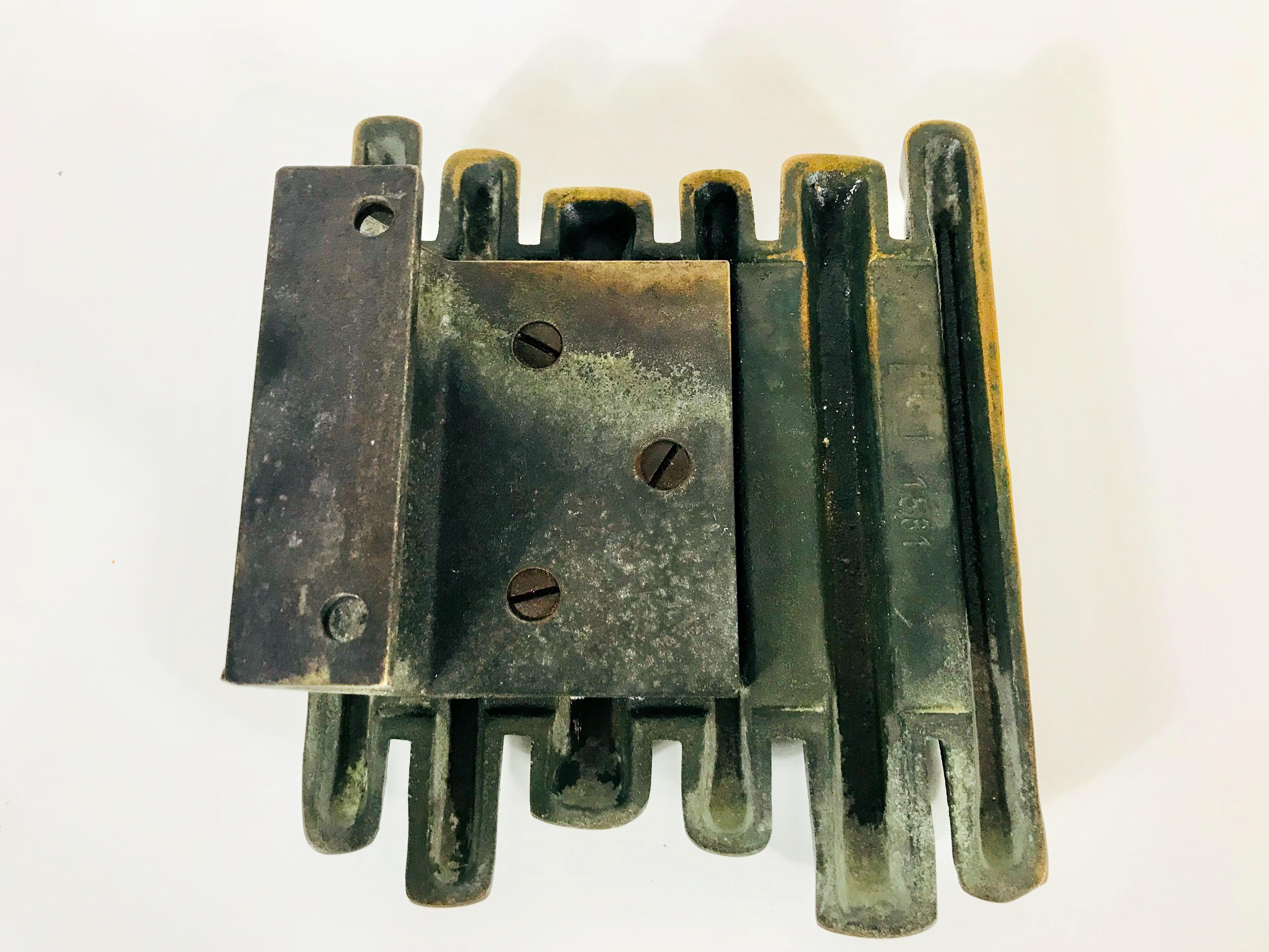 Mid-20th Century Solid Brass Brutalist Design Door Handle, Germany, 1960