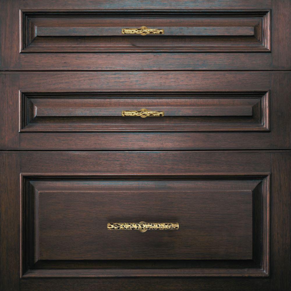Marocchino Cassetto in ottone testurizzato Pull  12 cm x Ø 1,2 cm in vendita