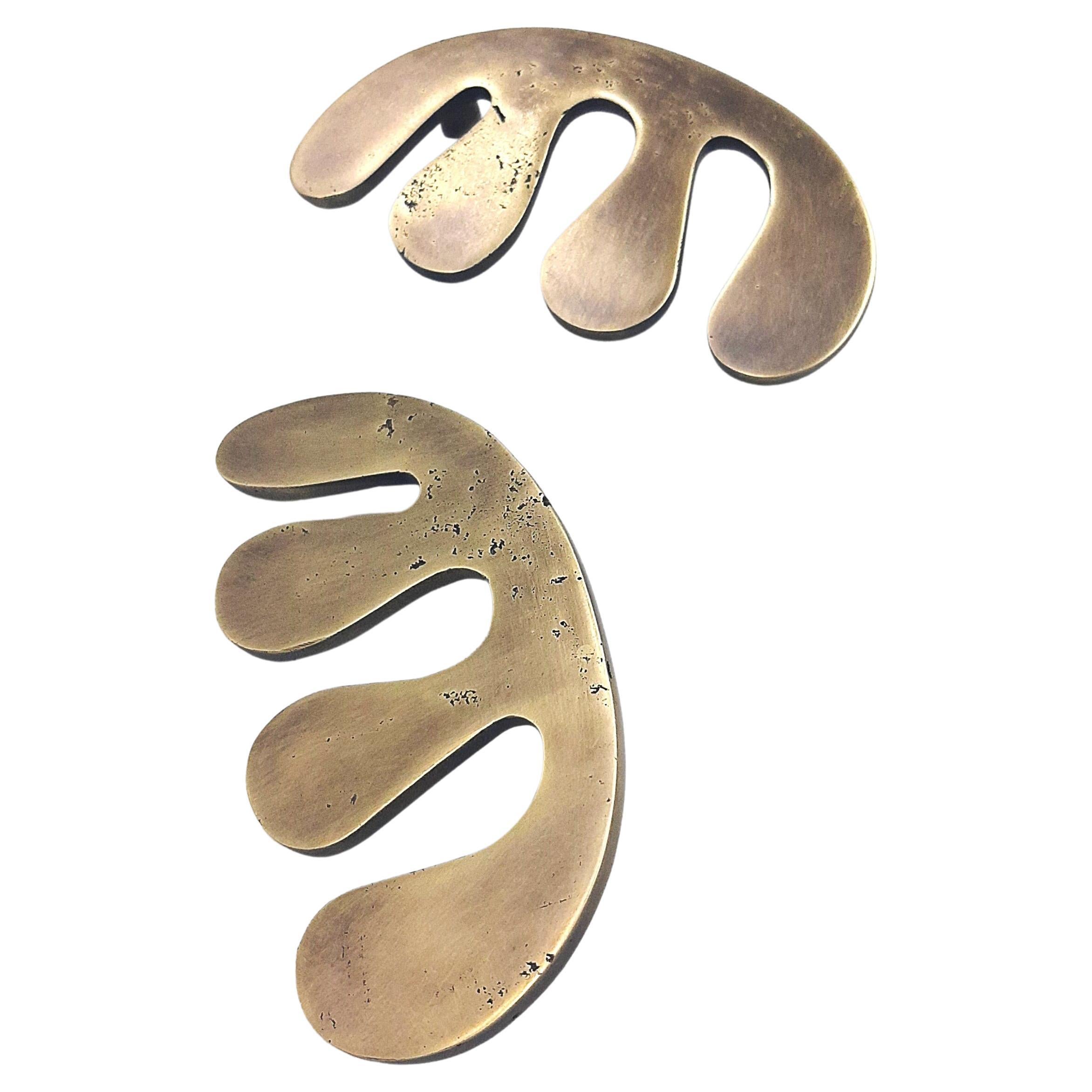 Solid Brass Cabinet Handle Freeform Inspirations 14 cm For Sale