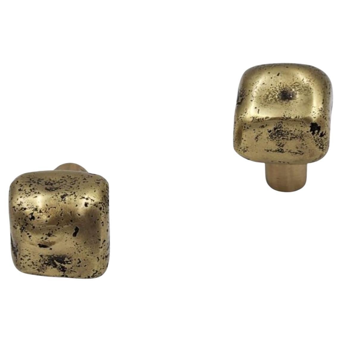 Pomo de armario de latón macizo : Formato compacto 2,5 x 2,5 cm