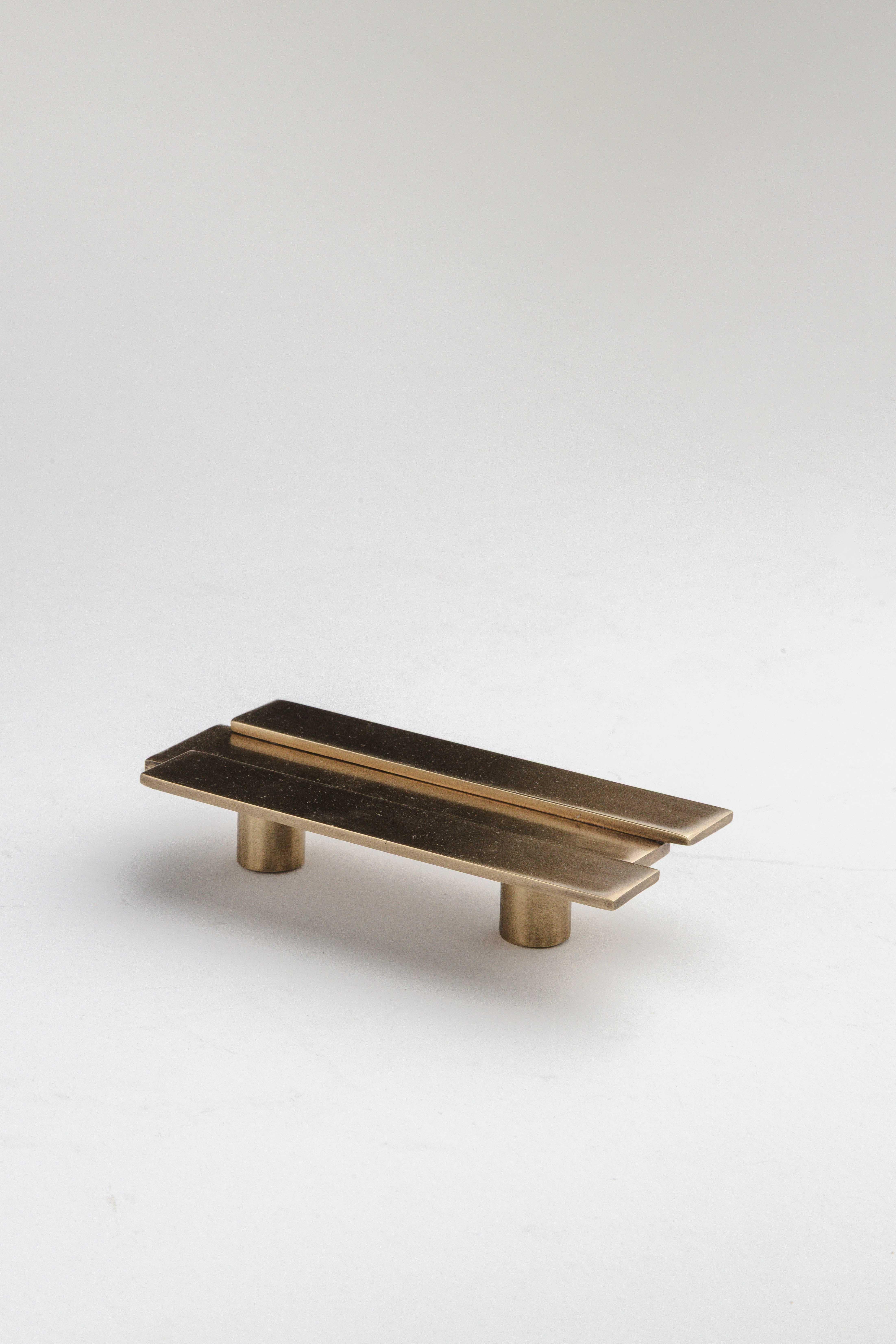Solid brass cabinet pull 13/6cm Art deco collection For Sale 2