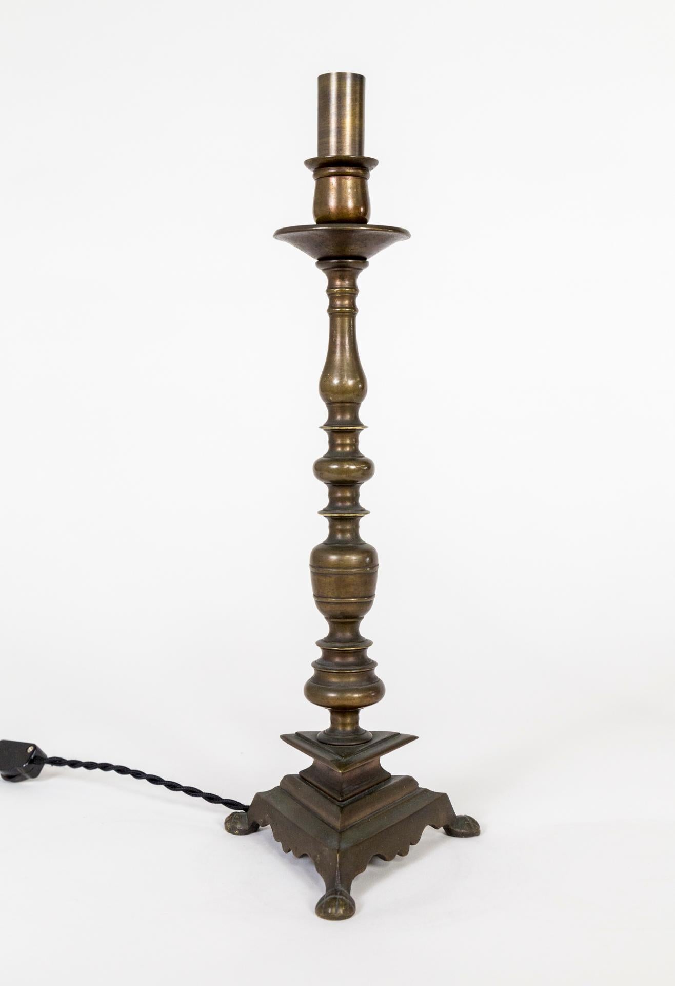 brass candlestick lamp base