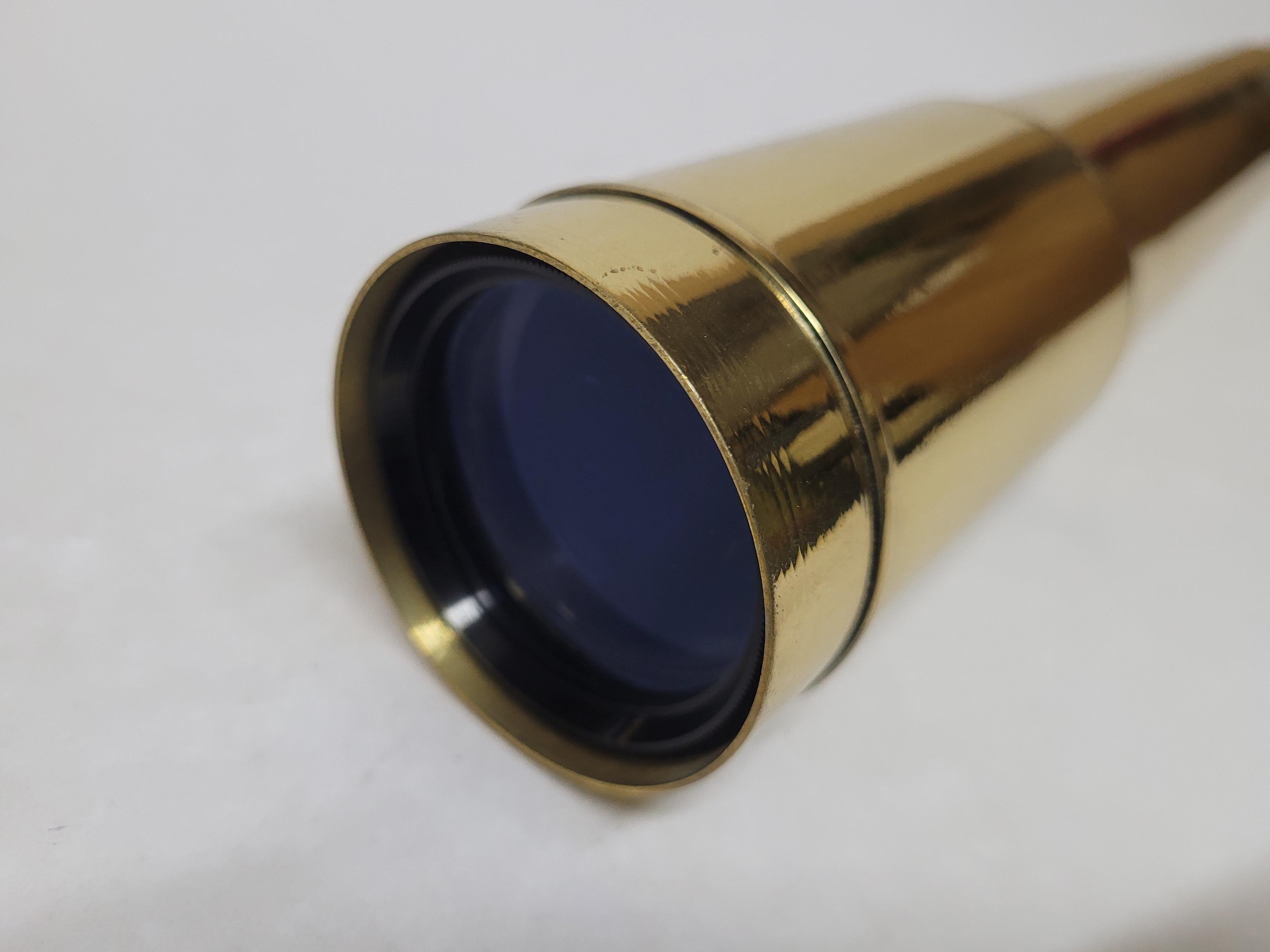 Early 20th Century Solid Brass Captains Telescope For Sale