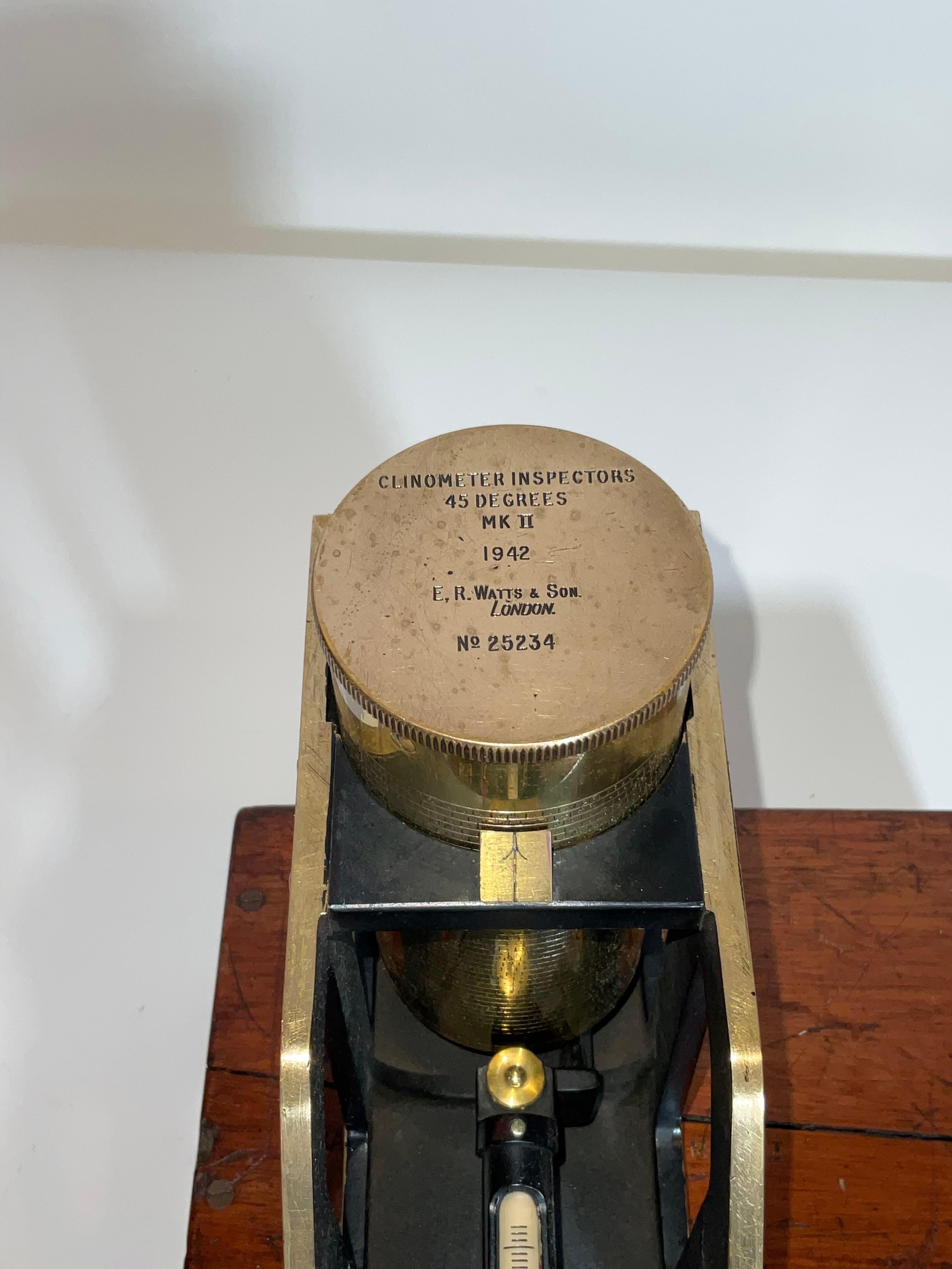 Solid Brass Case Inspectors Clinometer Mark I For Sale 8