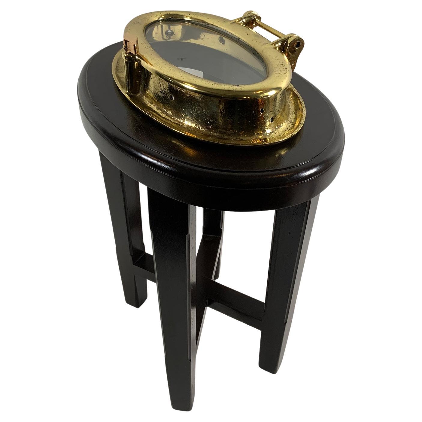 Solid Brass Catboat Porthole Table