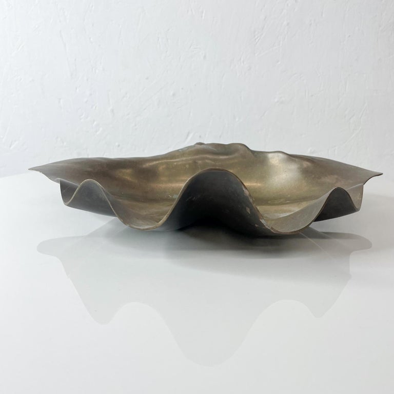 Solid Brass Catch All Sculptural Seashell Dish 1970s at 1stDibs