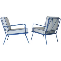 Solid Brass Chairs in the Style of Jean Royere